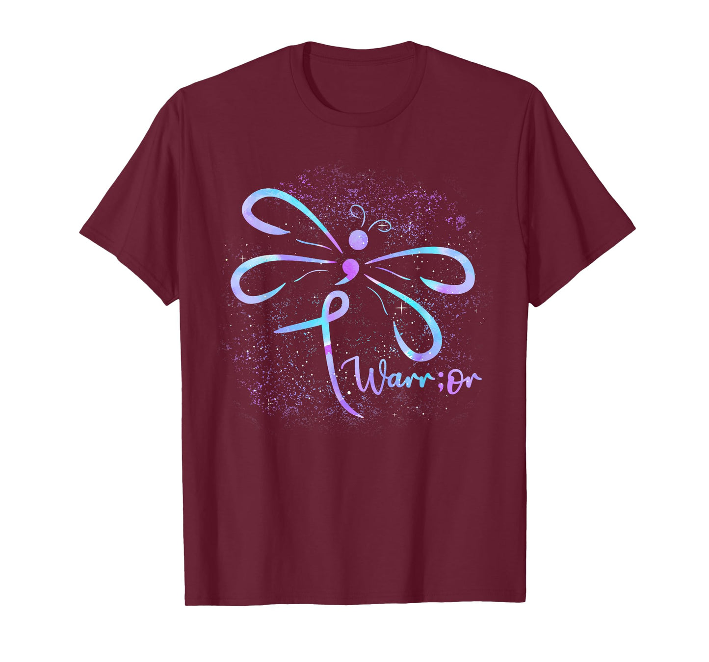 Suicide Awareness Tshirt Semicolon Dragonfly Mental Health T-Shirt