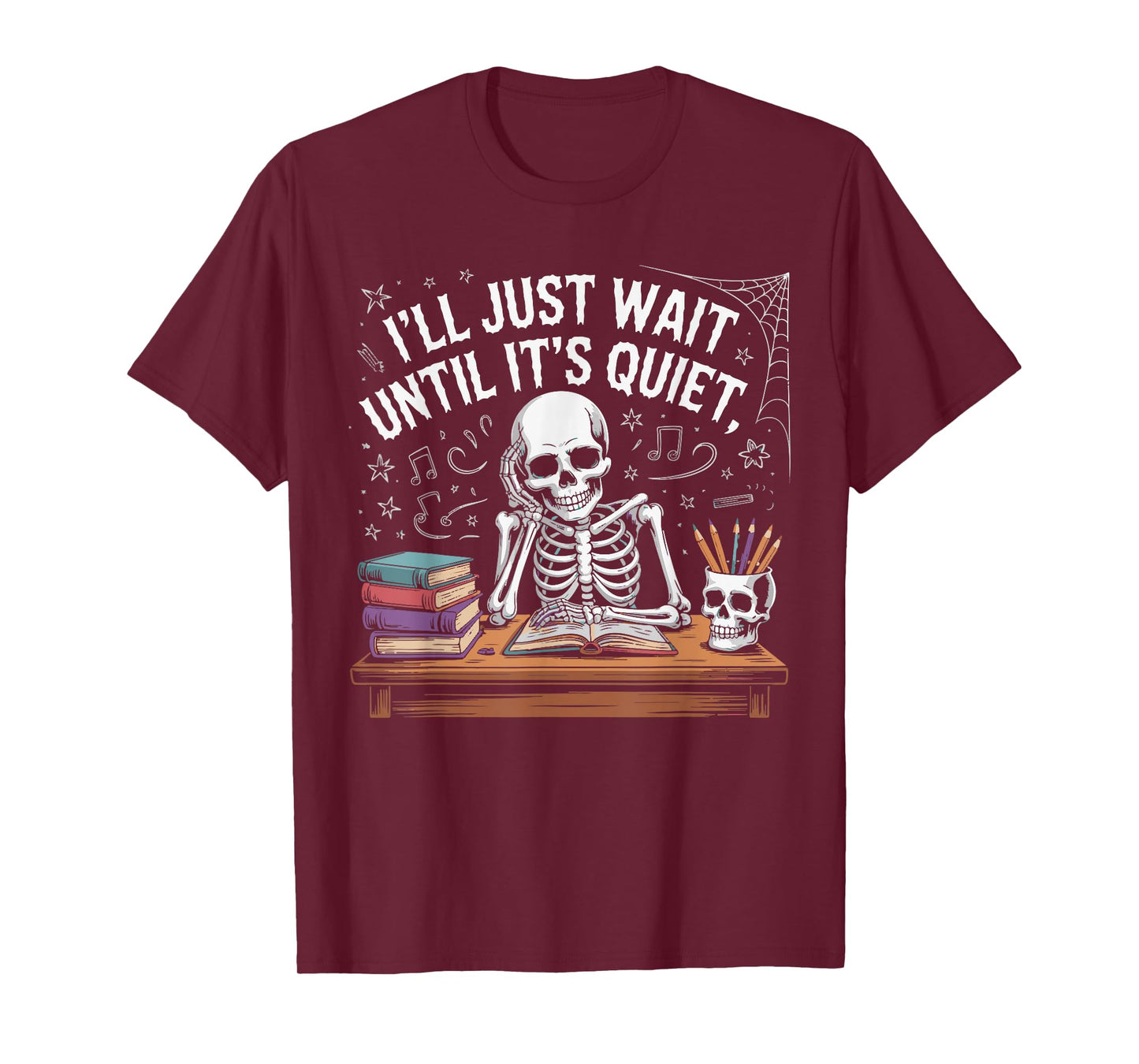 Spooky Teacher Halloween I'll Wait Until Quiet Funny Costume T-Shirt