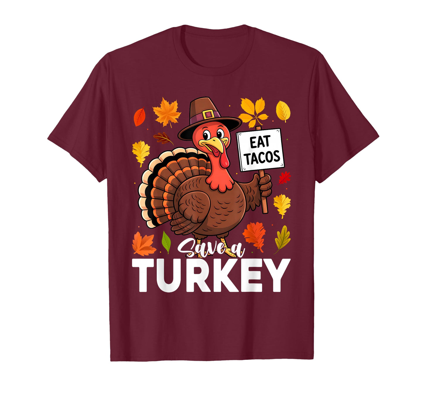 Funny Turkey Eat Tacos Thanksgiving T-Shirt