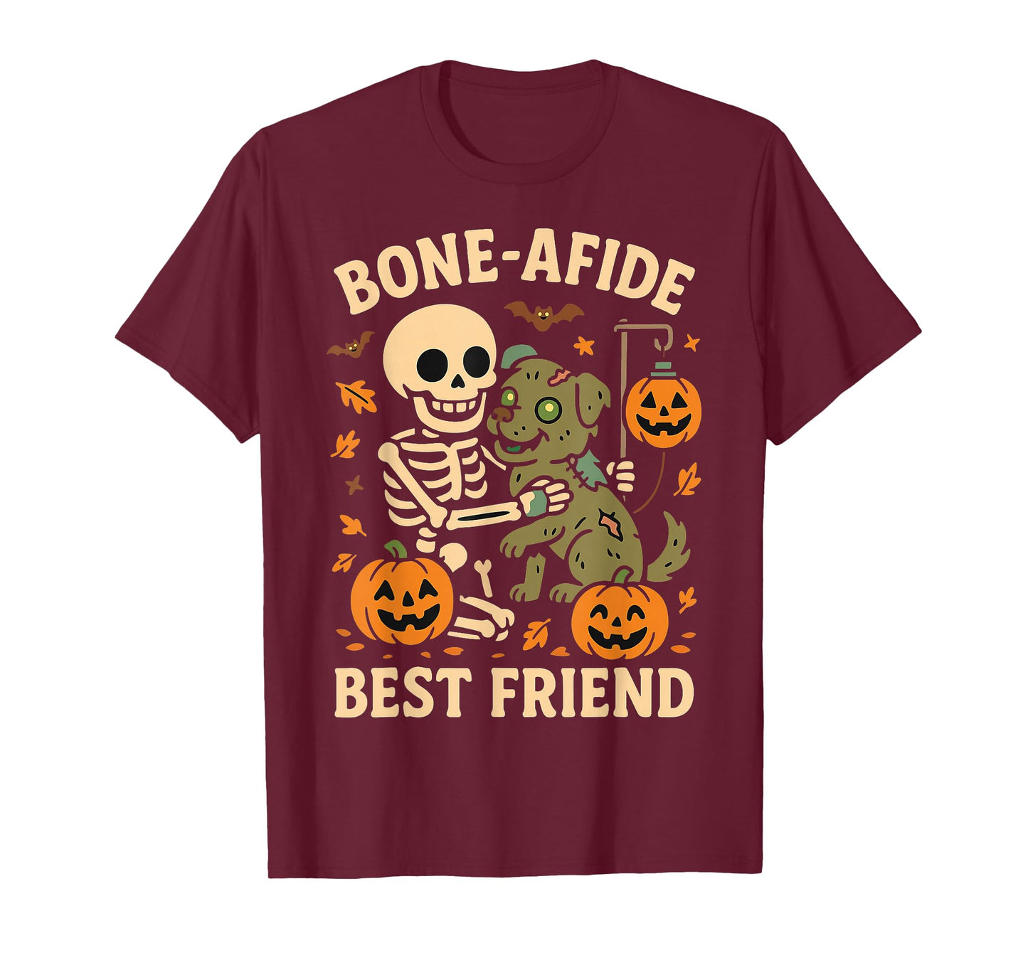 Halloween Skeleton Zombie Dog Best Friend Funny T-Shirt