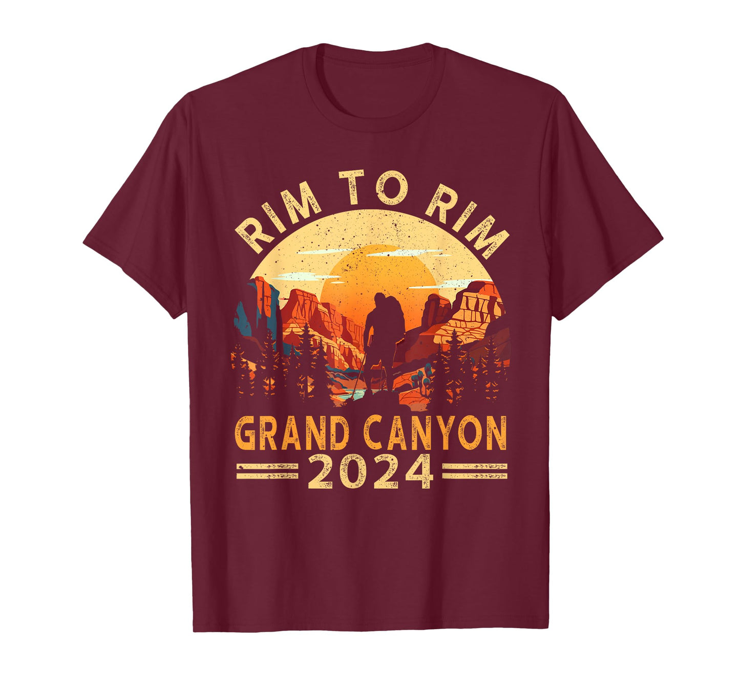 South Rim To North Rim Grand Canyon 2024 Hiking T-Shirt