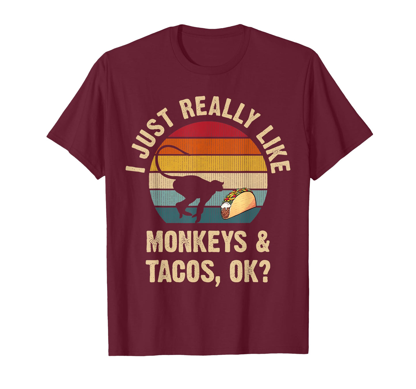 Monkeys and Tacos lover Cinco de mayo Taco Tuesday Cute T-Shirt