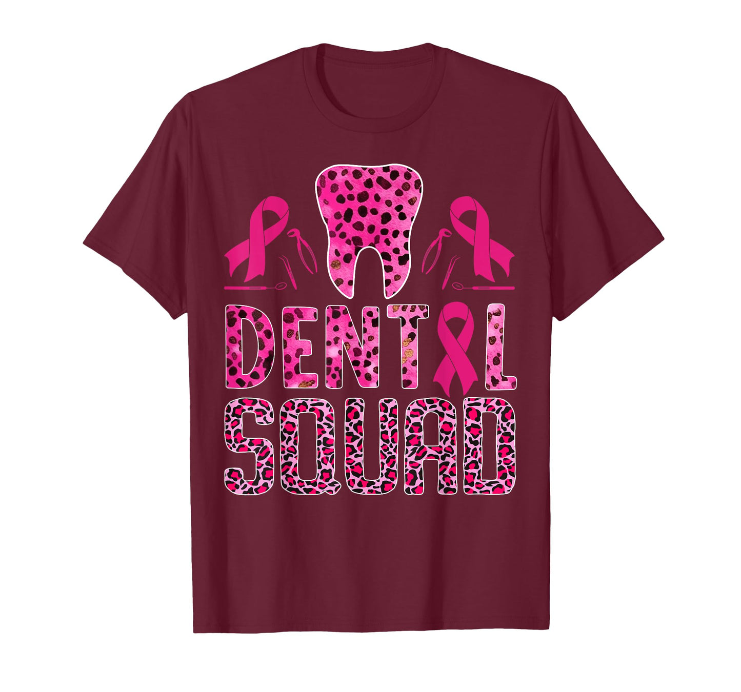 Dental Squad With Teeth Breast Cancer Awareness Warrior T-Shirt