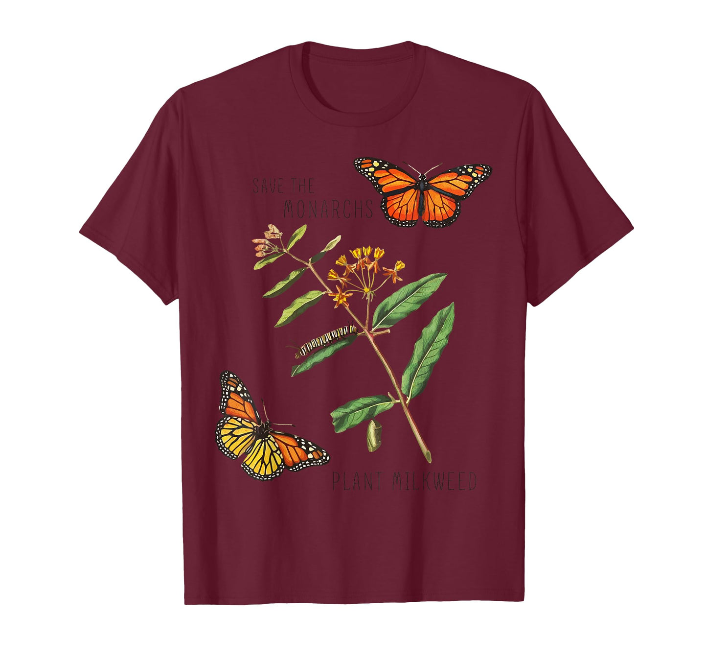 Save The Monarchs Plant Some Milkweed - Vintage Butterfly T-Shirt