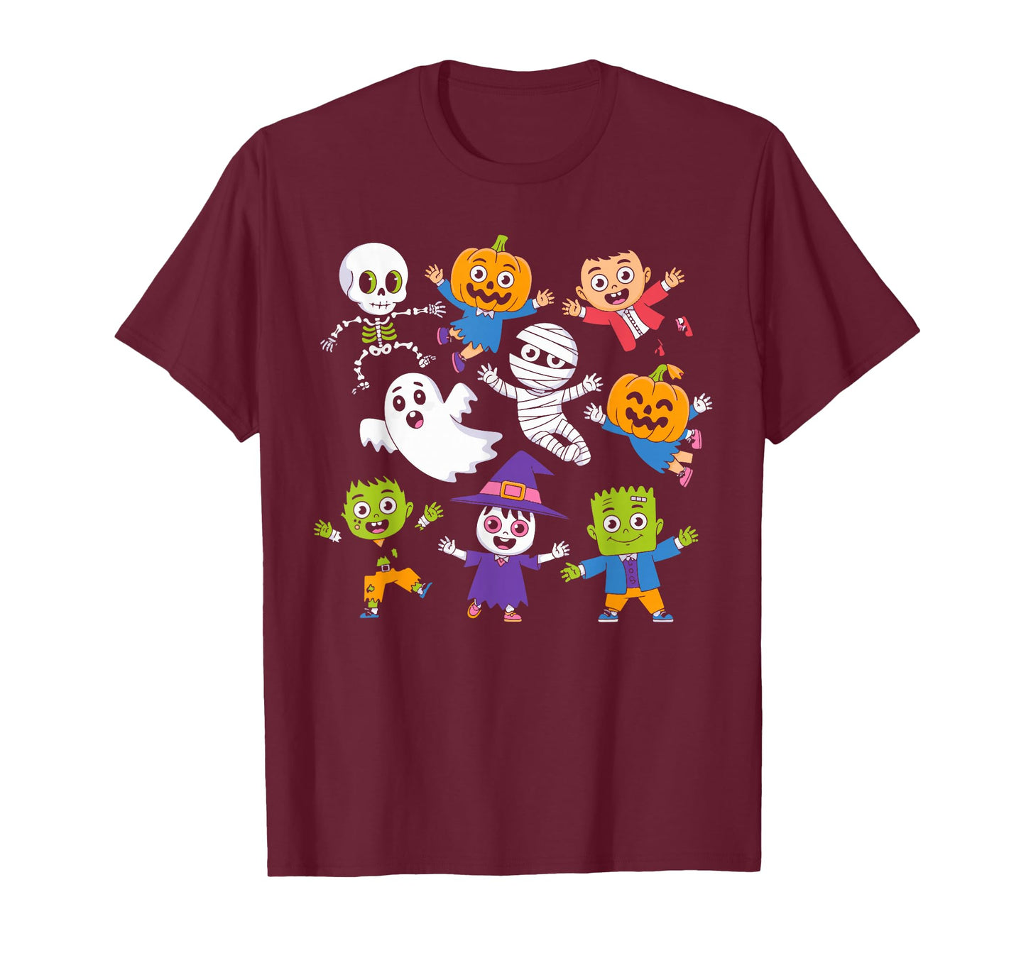 Halloween Dance Skeleton Ghost Pumpkin Costume for Kids T-Shirt