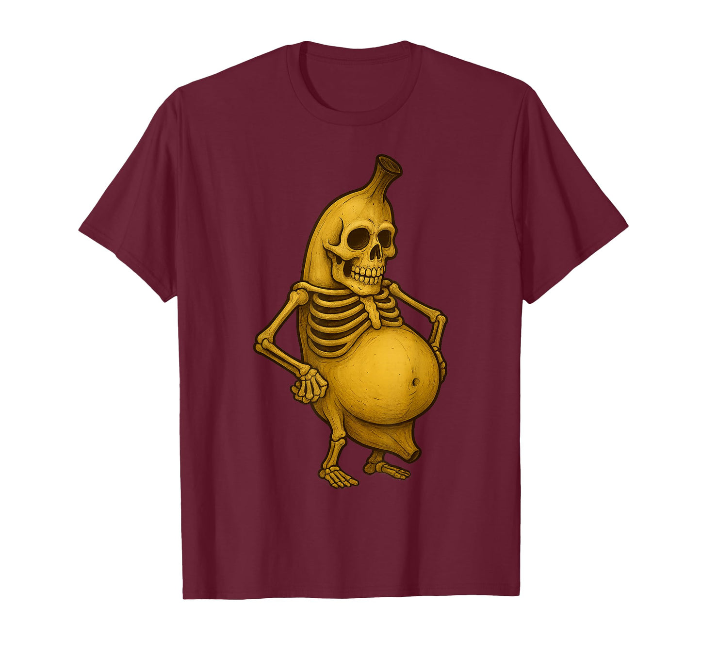 Funny Skeleton Banana Design for Halloween Fun and Parties T-Shirt