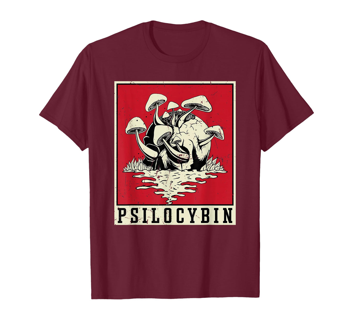 Psilocybin Retro Psychedelic Magic Mushroom Vintage Mycology T-Shirt