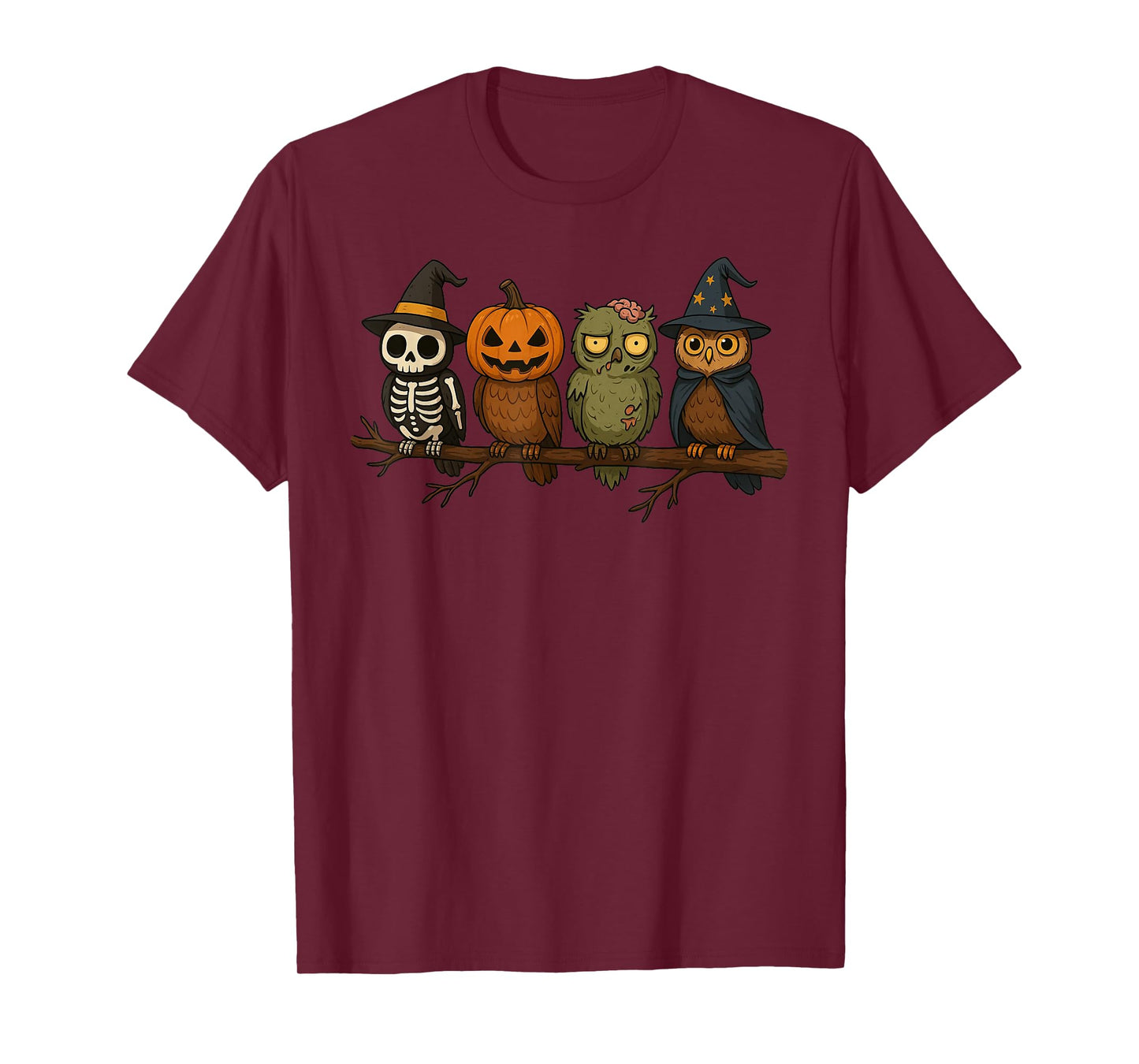 Skeleton Pumpkin Zombie Wizard Owls Cute Trick or Treat T-Shirt
