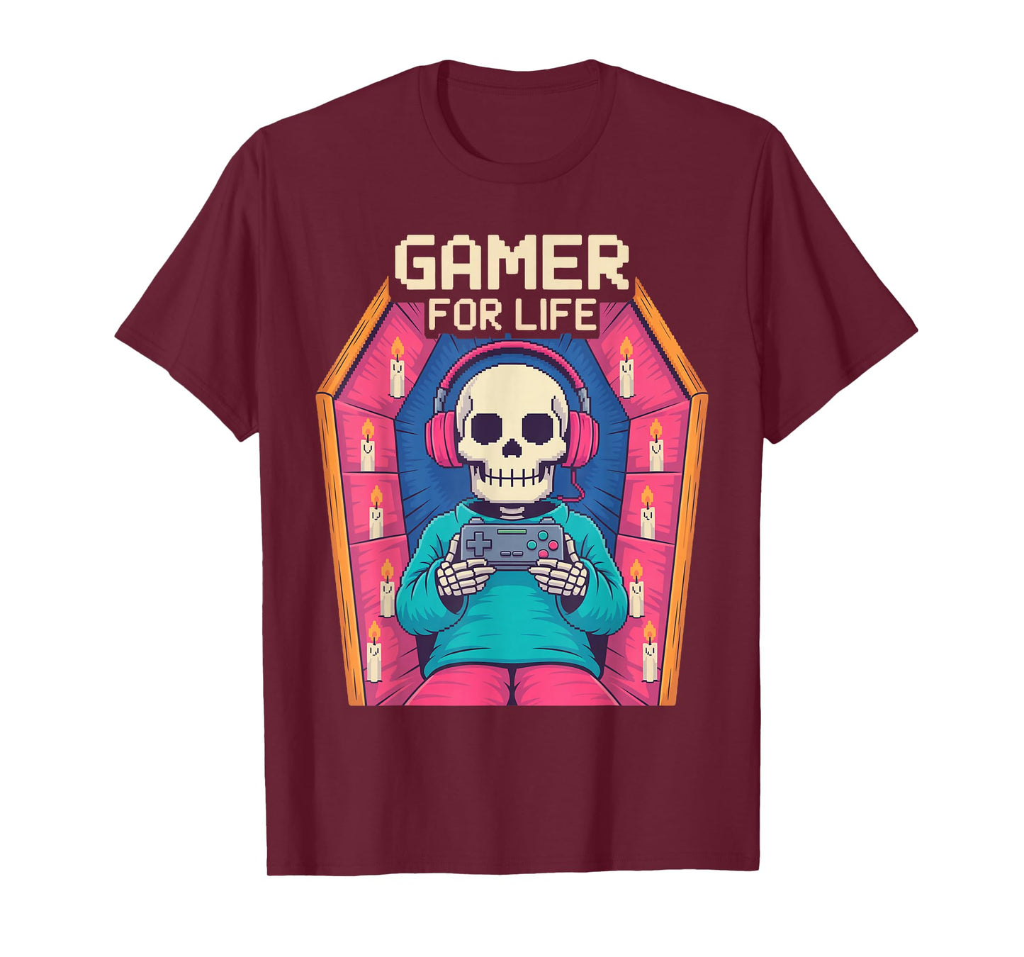 Funny Gamer Skeleton - Gamer for Life Video Game Gift T-Shirt