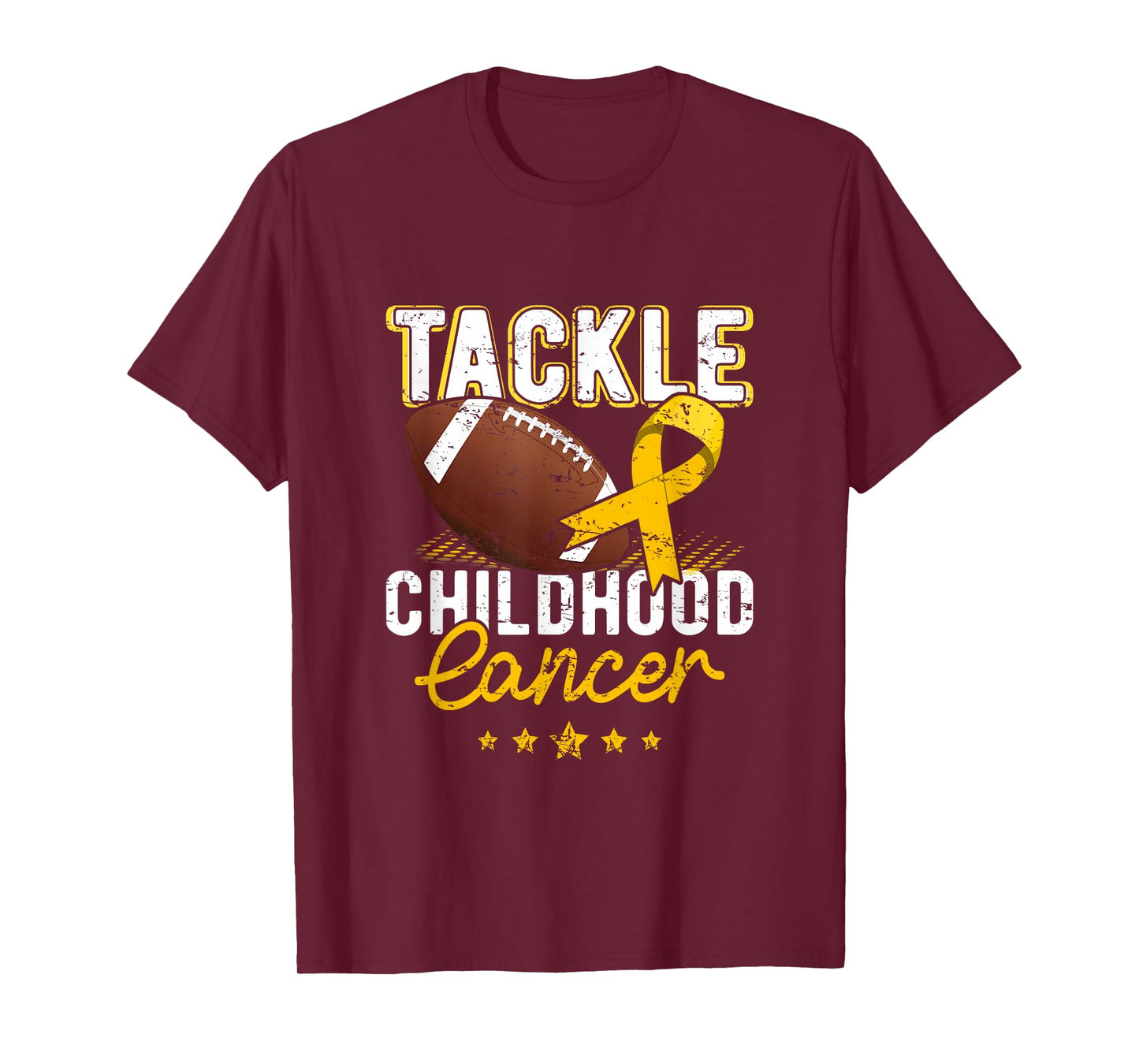 Childhood Tackle Childhood Cancer Awareness Football Gold T-Shirt