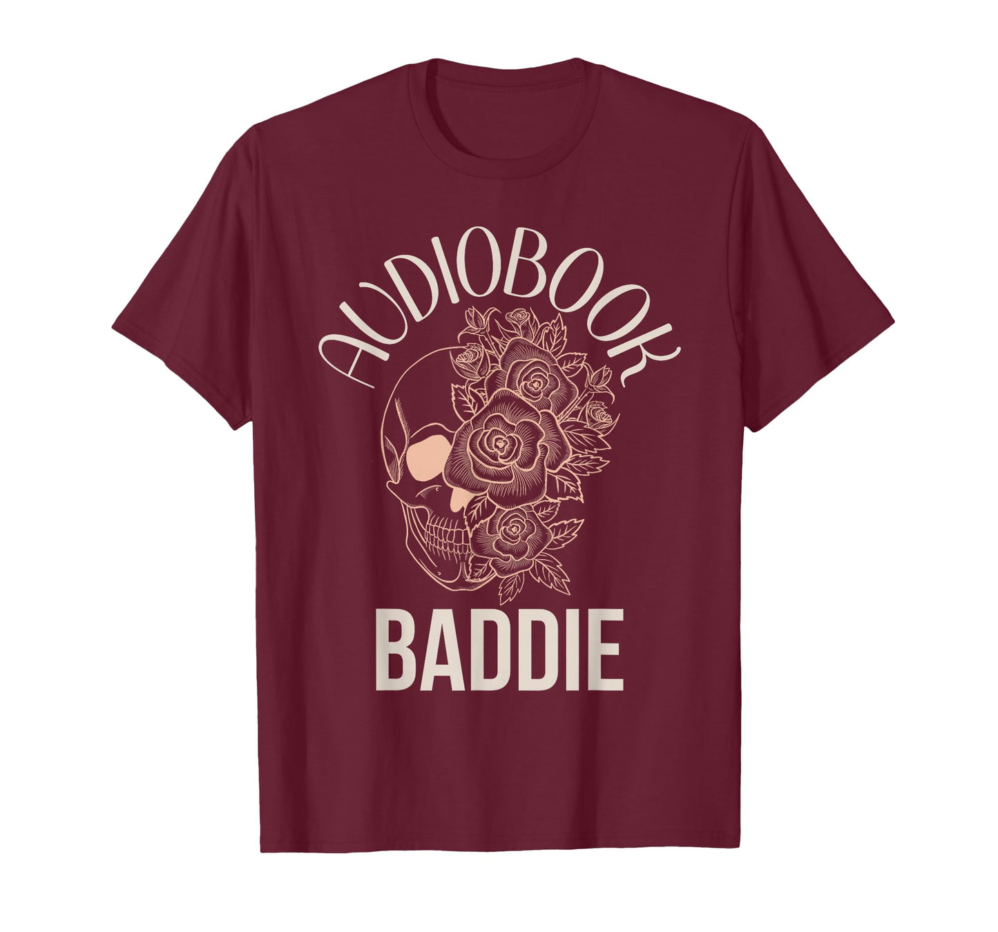 Audio Book Lovers Women Dark Romance Merch Baddie Skeleton T-Shirt