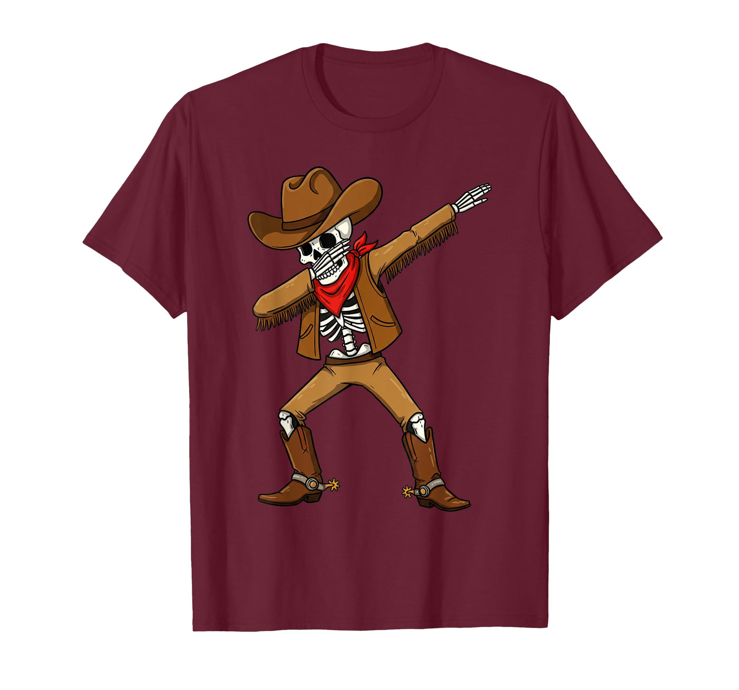 Halloween Dabbing Skeleton Cowboy Funny Trick or Treat Kids T-Shirt