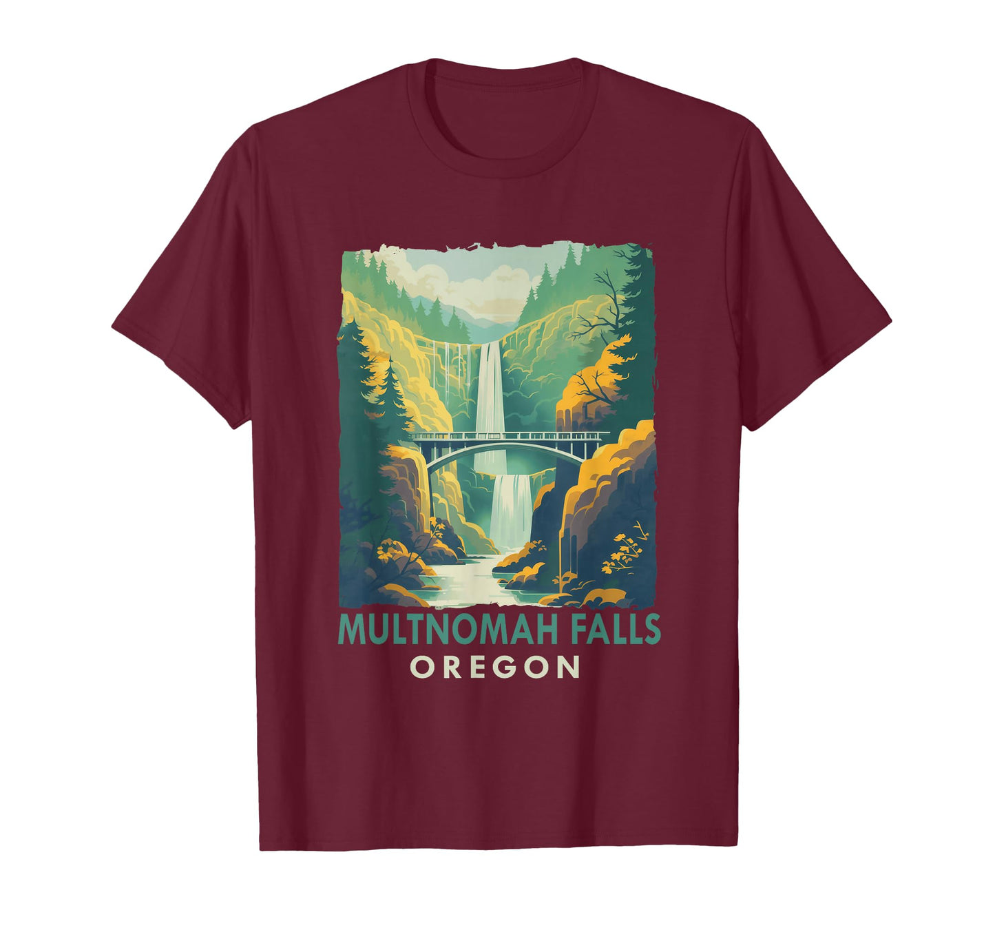 Multnomah Falls Oregon Waterfall Nature Exploring Travel T-Shirt