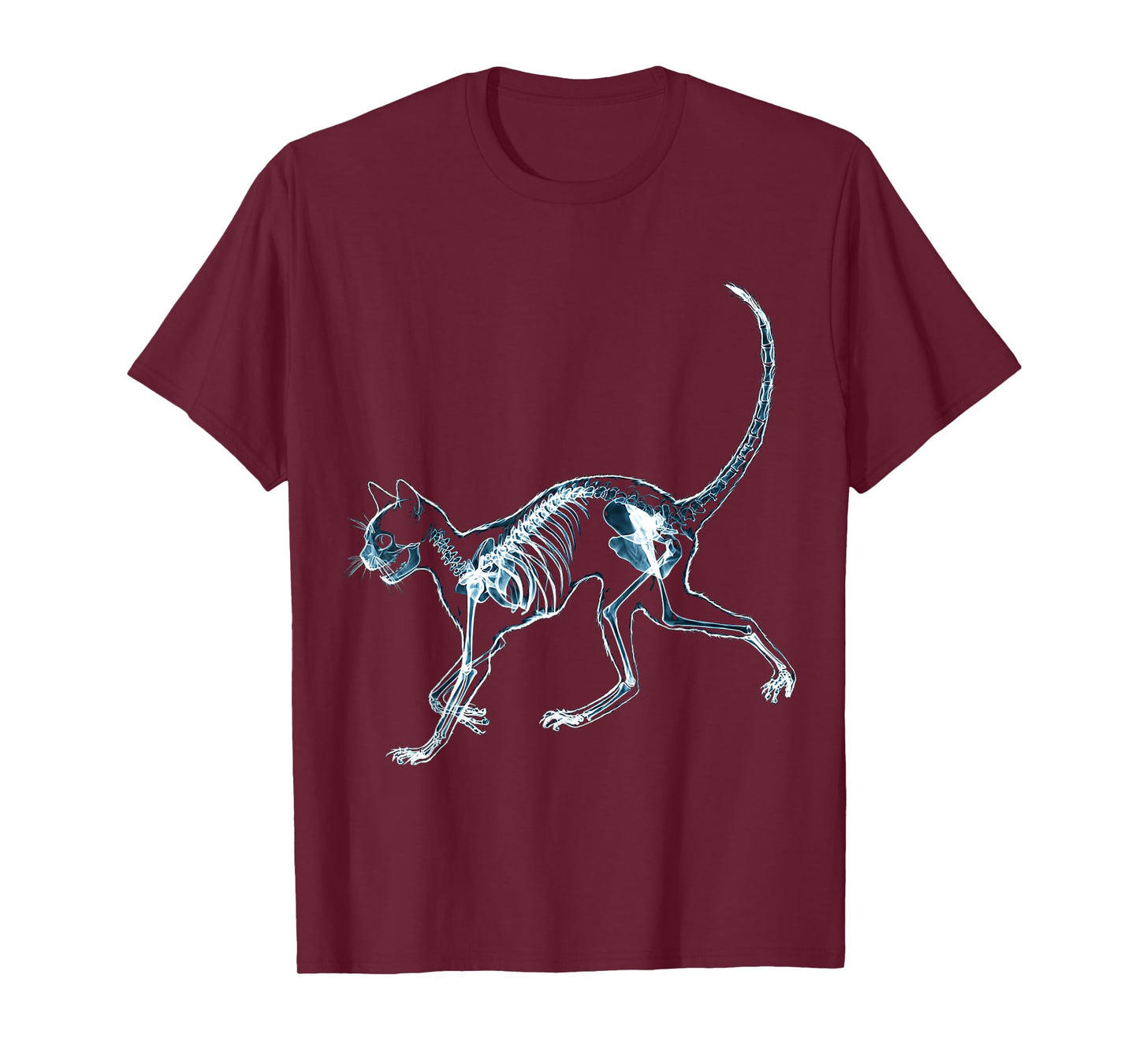 Halloween Cat Skeleton Drawing Animal Motif Halloween T-Shirt