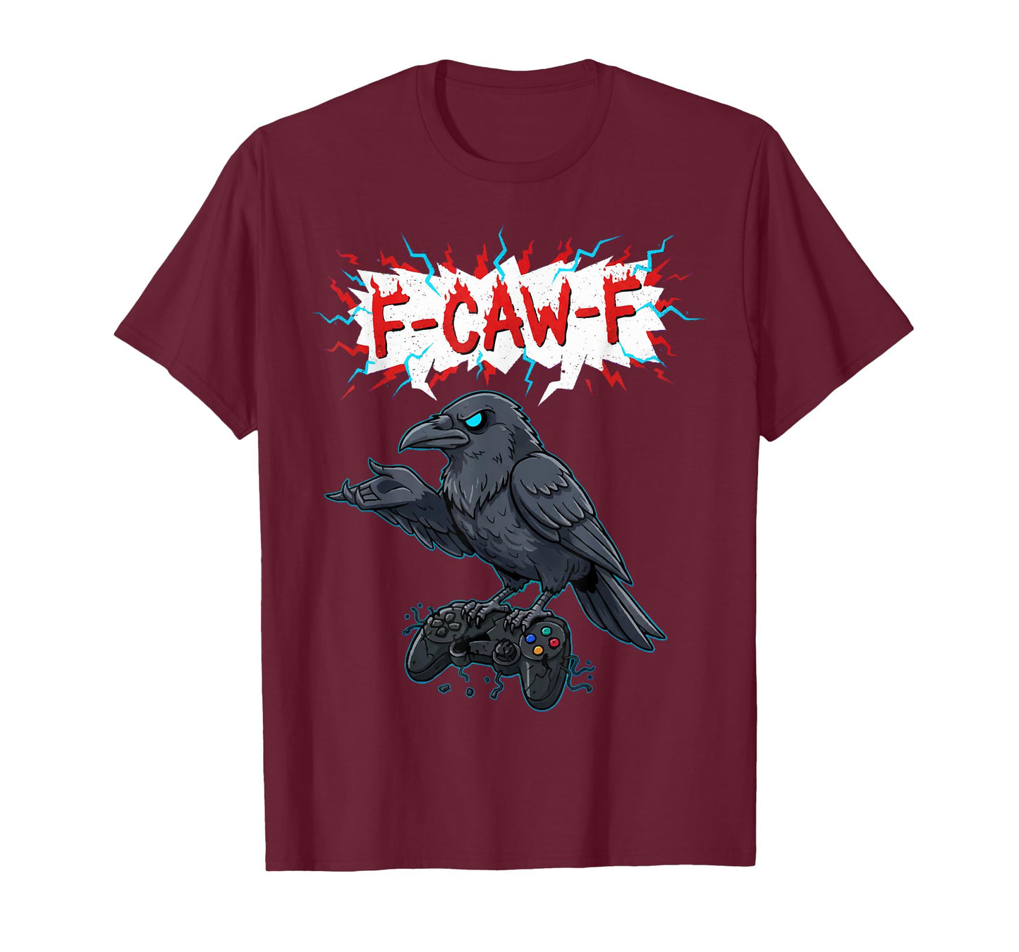 F-Caw-F Crow Funny Video Gamer Gothic Adult Humor Halloween T-Shirt