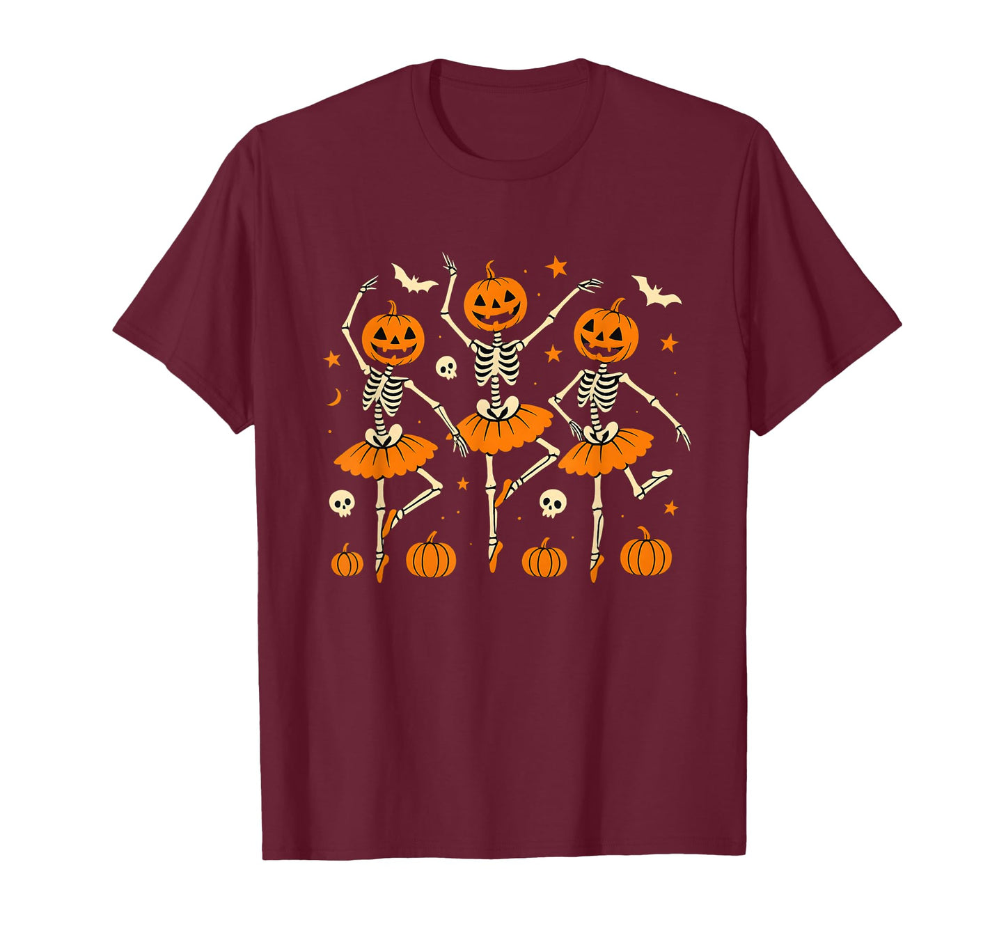 Ballet Pumpkin Skeleton Dance Halloween Men Women Boys Girl T-Shirt