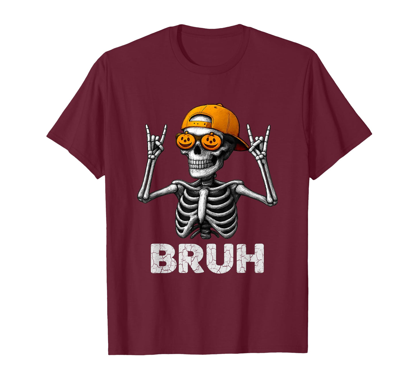 Bruh Halloween Skeleton Rock On for Mens Boys Toddlers Kids T-Shirt