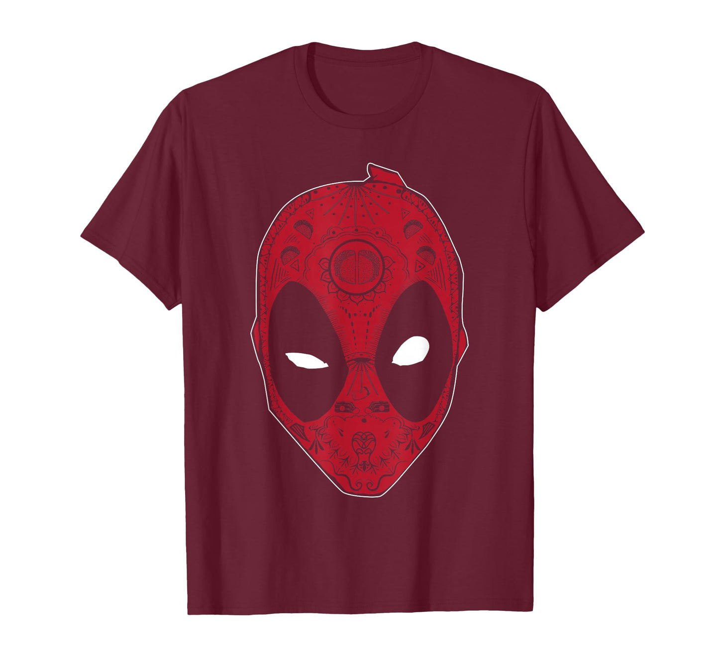 Marvel Deadpool Sugar Skull Comic Big Face T-Shirt