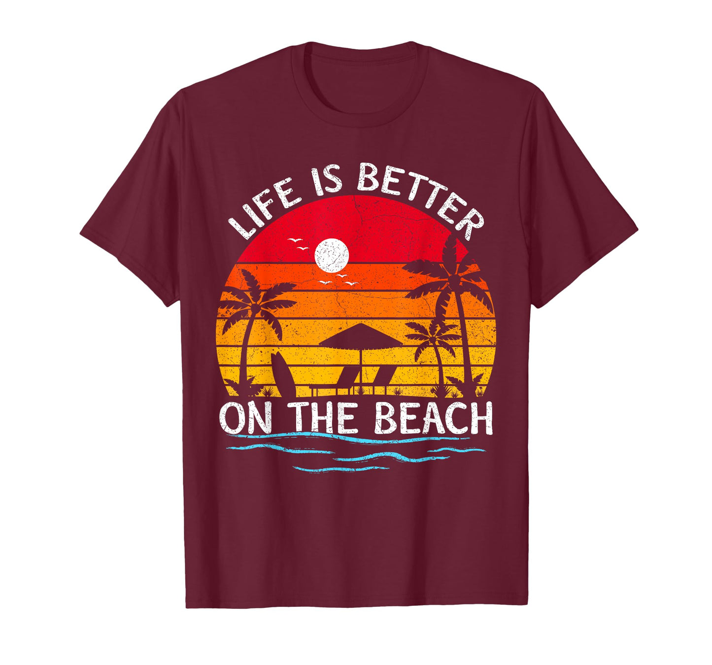 Summer Vacation Sunset Vintage Life Is Better On The Beach T-Shirt
