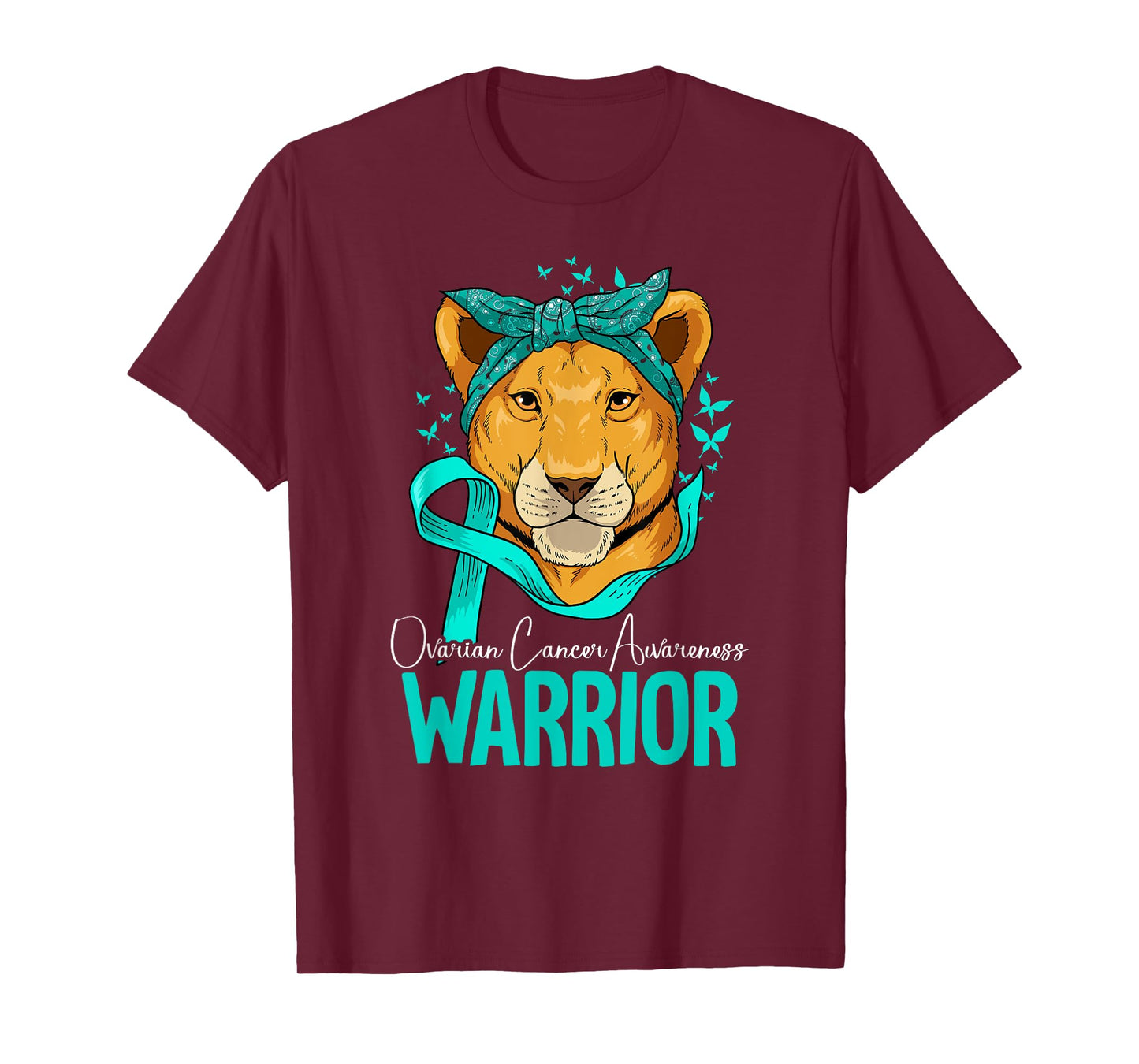 Ovarian Cancer Awareness T-Shirt by Ovarian Cancer Awareness Gift - Unisex-Adults, Black, Small, Short Sleeve, Classic Fit