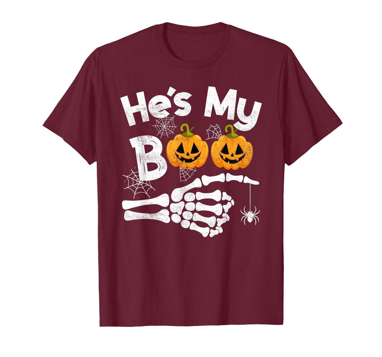 He’s My Boo Funny Skeleton Couple Matching Halloween T-Shirt