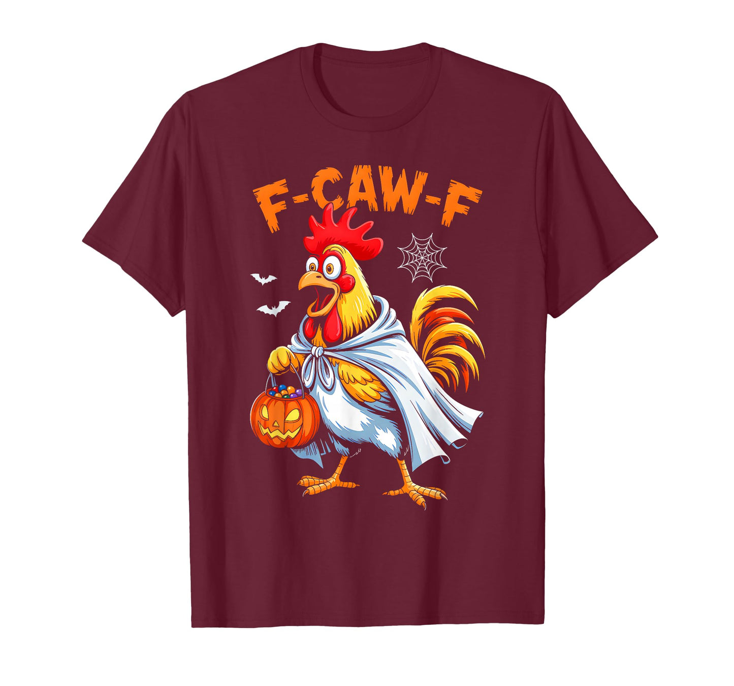 F-Caw-F Funny Chicken Halloween Pumpkin Quote Rooster Meme T-Shirt