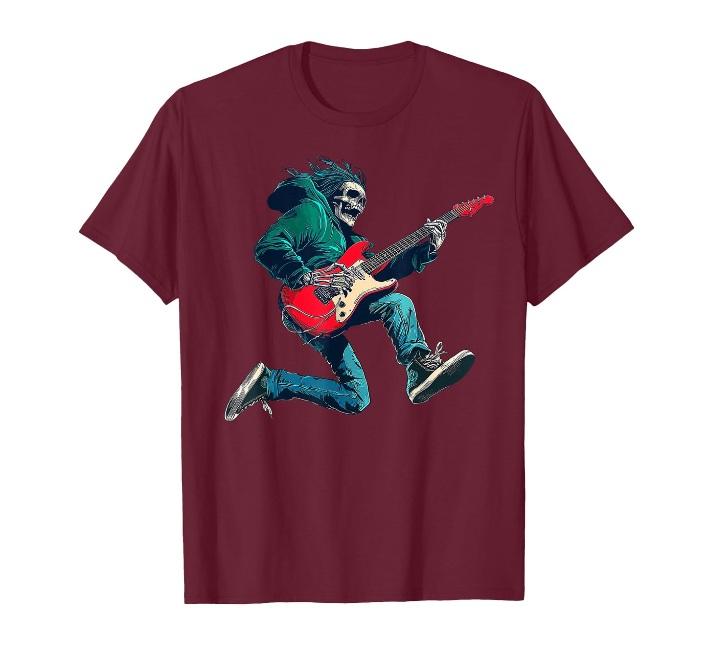 Skull Skeleton Playing Guitar Star Rock & Roll Music Lover T-Shirt