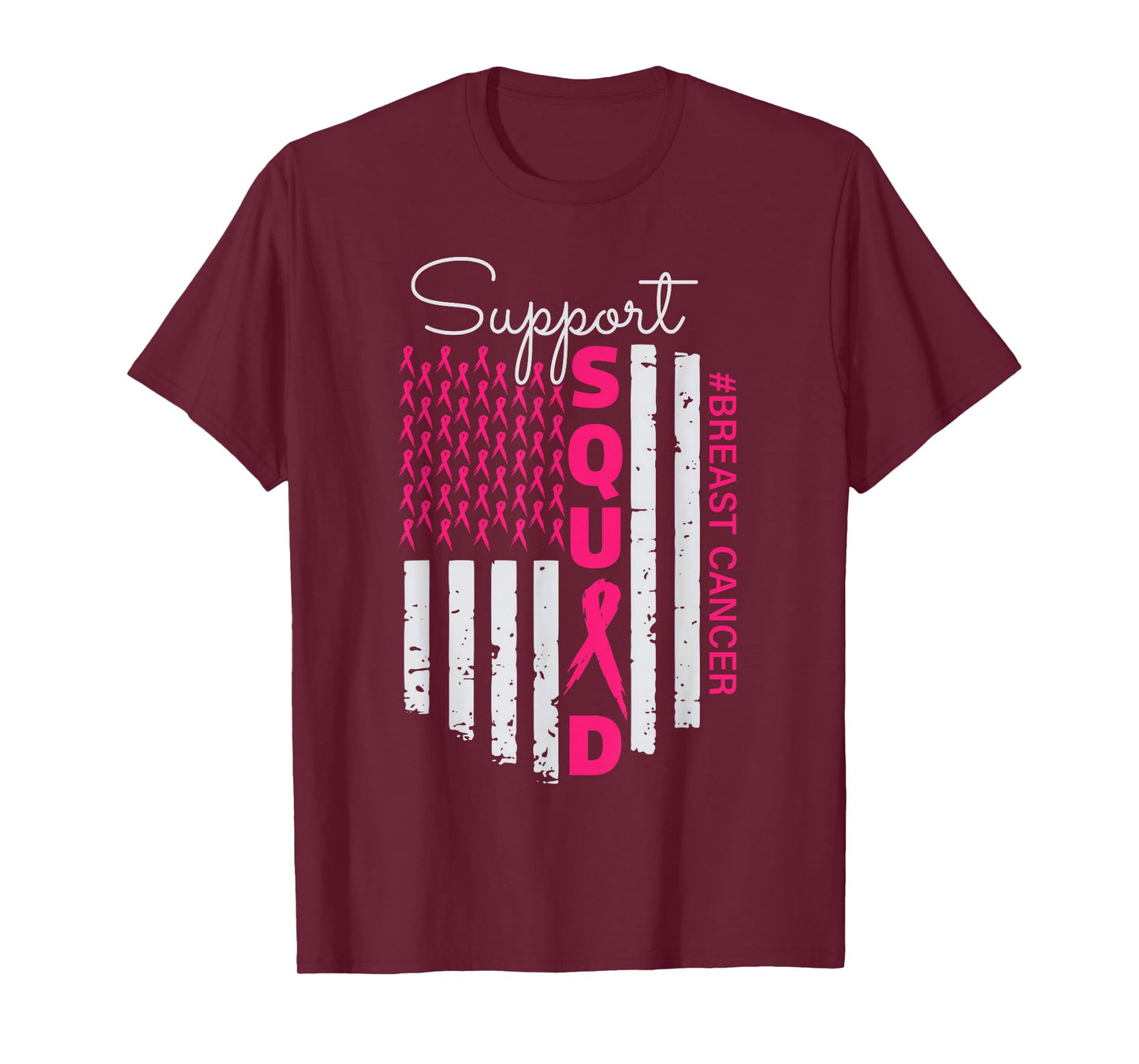 Support Squad Breast Cancer Awareness USA Flag T-Shirt
