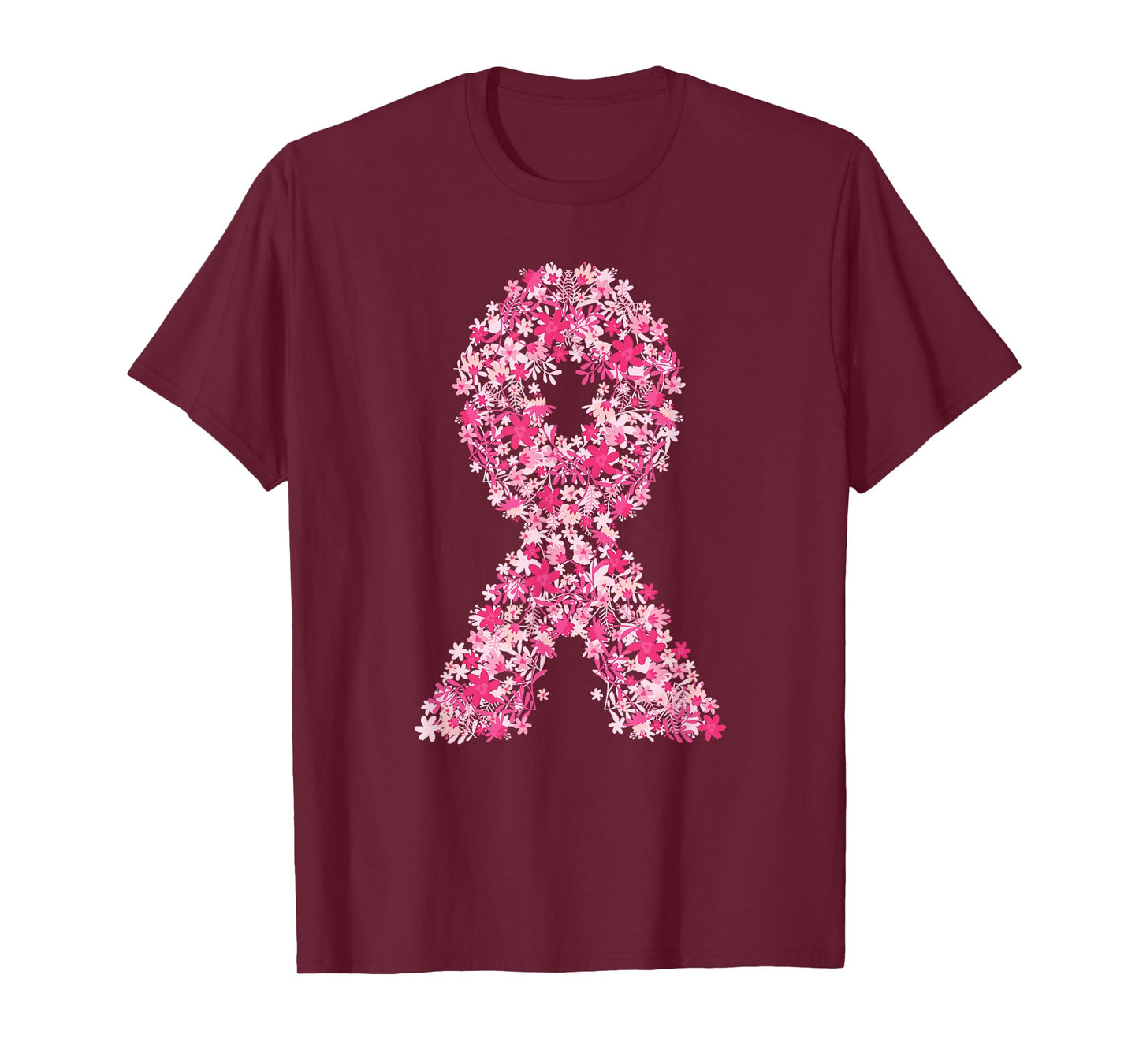 Floral Pink Ribbon Breast Cancer Awareness Shirts For Women T-Shirt