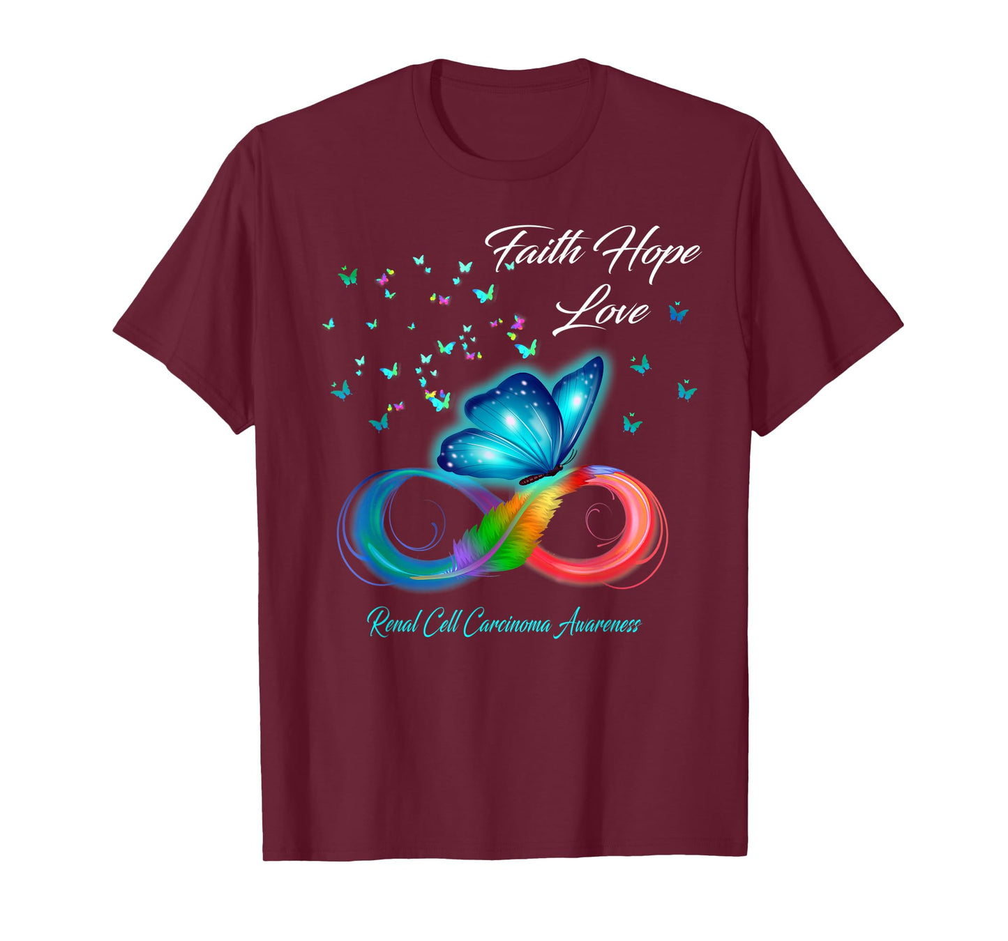 Butterfly Faith Hope Love Renal Cell Carcinoma Awareness T-Shirt