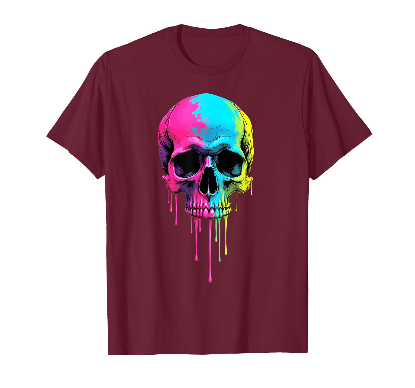 Colorful Skull Melting Halloween T-Shirt