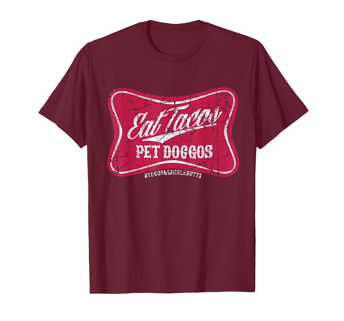 Eat Tacos Pet Doggos Grunge Distressed Vintage T-Shirt