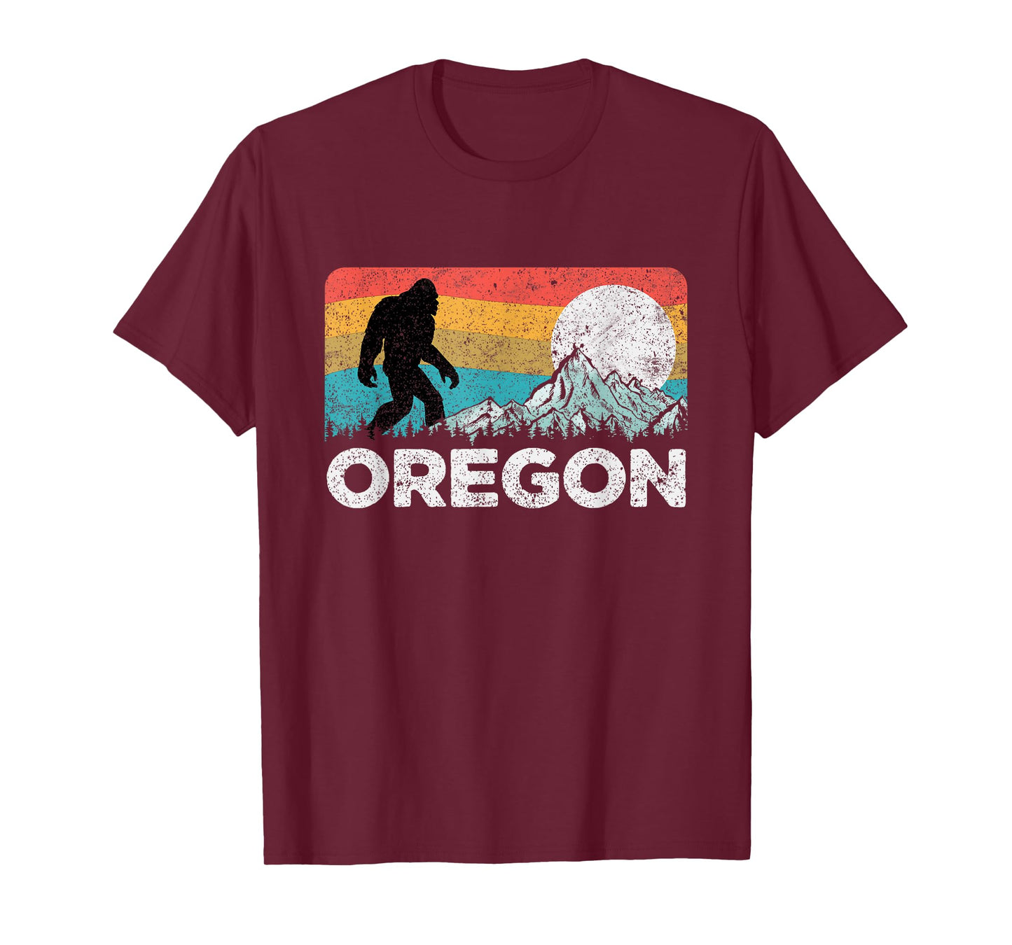 Oregon Pride Bigfoot Mountains 80's Vintage Nature Oregon T-Shirt