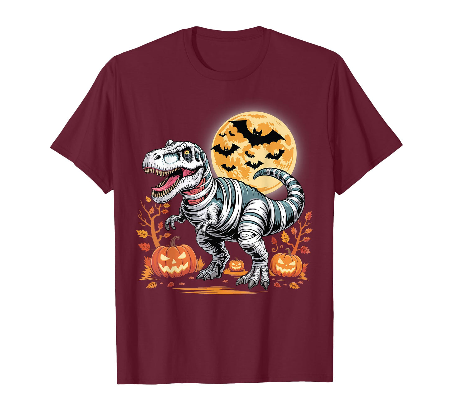 T Rex Halloween Scary Ghost Skeleton Riding Mummy Dinosaur T-Shirt