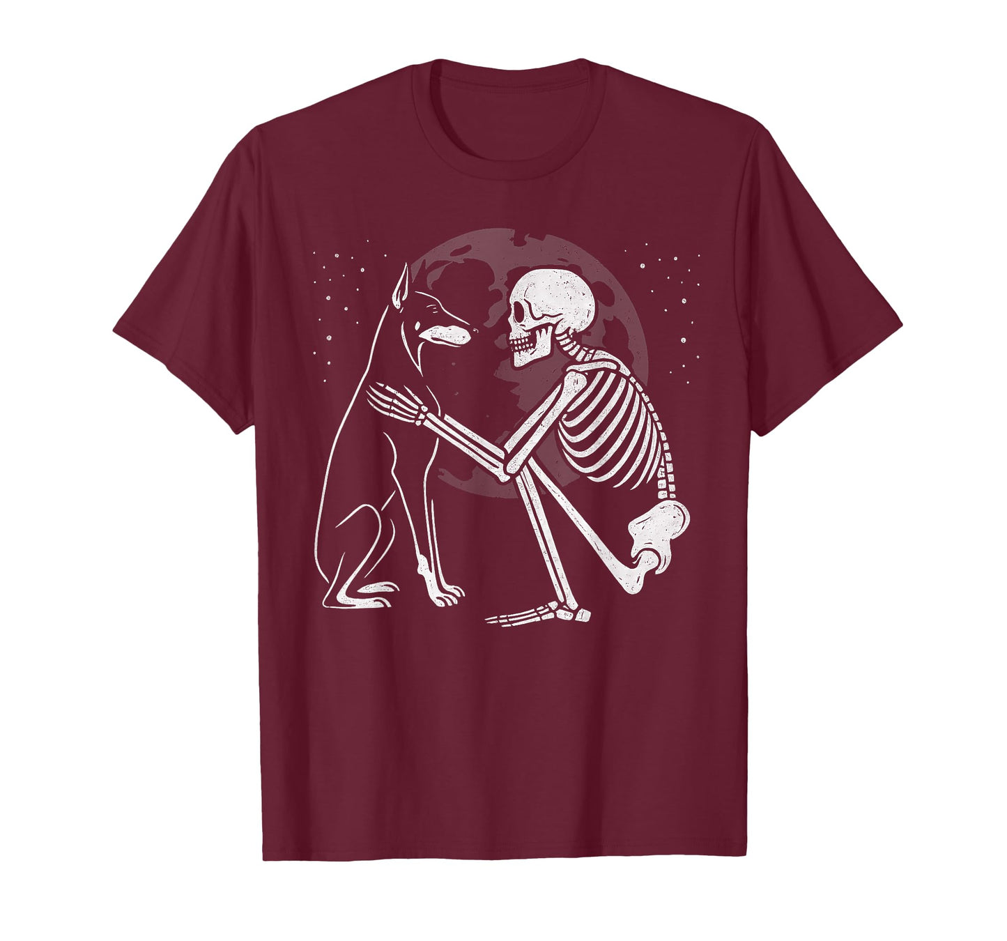 Doberman Pinscher Skeleton Moon Halloween Dog Lover T-Shirt