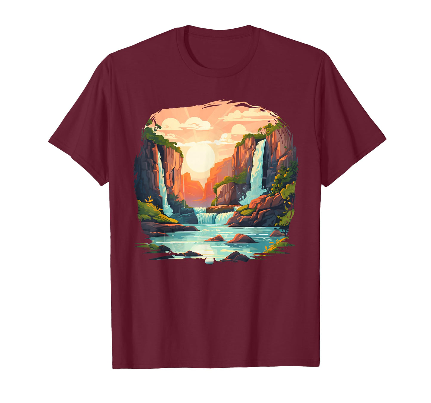 Body of Water Costume with cool Riverbank and Waterfall T-Shirt