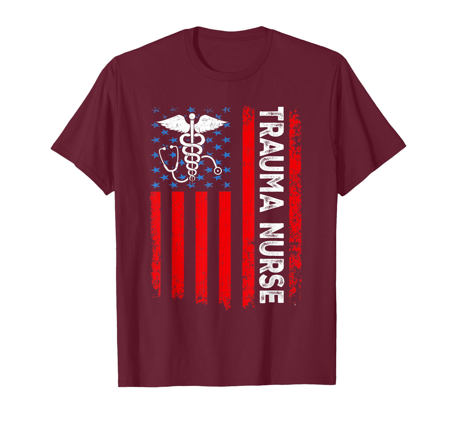 Trauma Nurse American Flag Patriotic 4th of July T-Shirt for Women Men