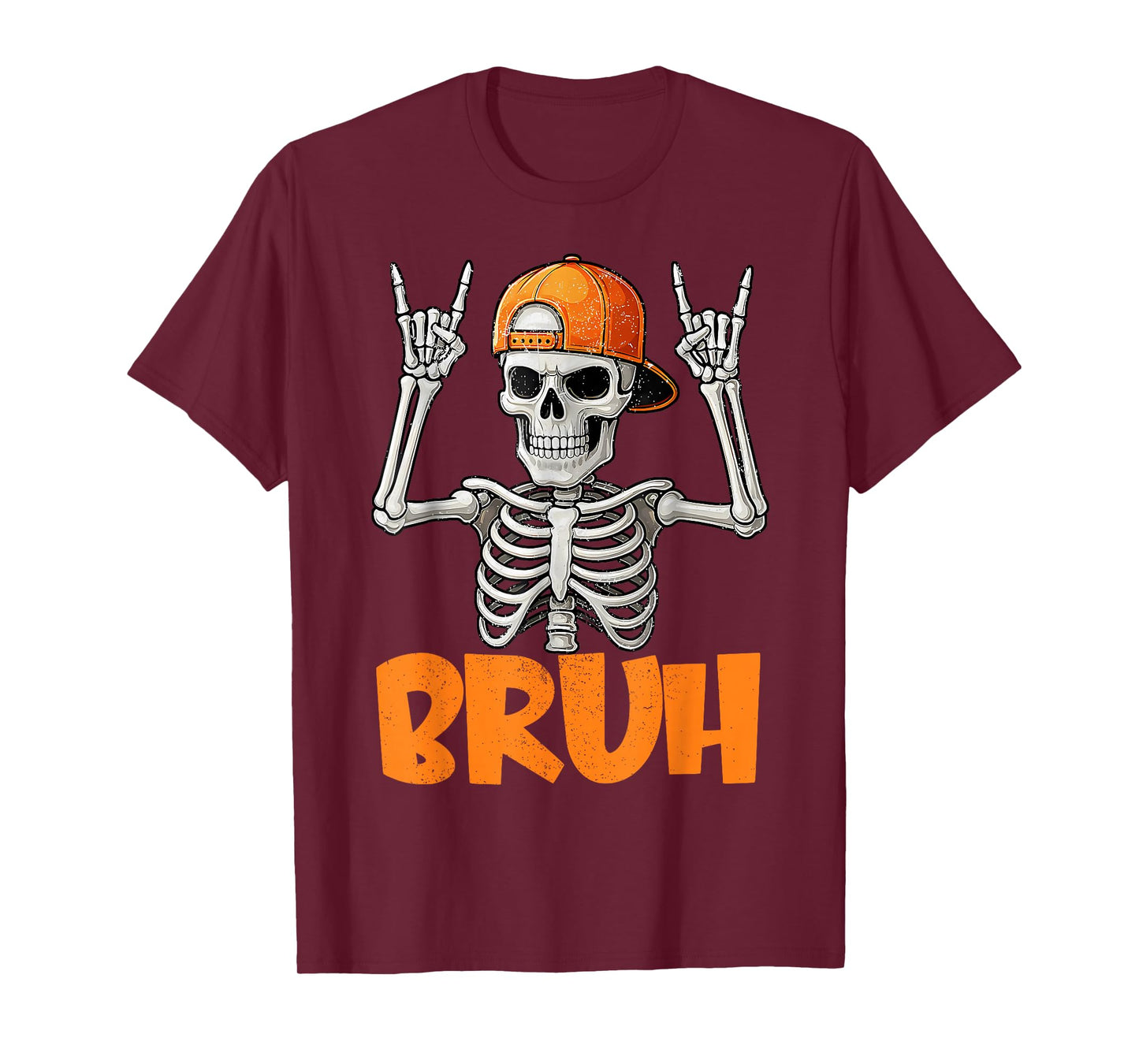 Cool Bruh Skeleton Rock On Halloween Men Boys Kids T-Shirt