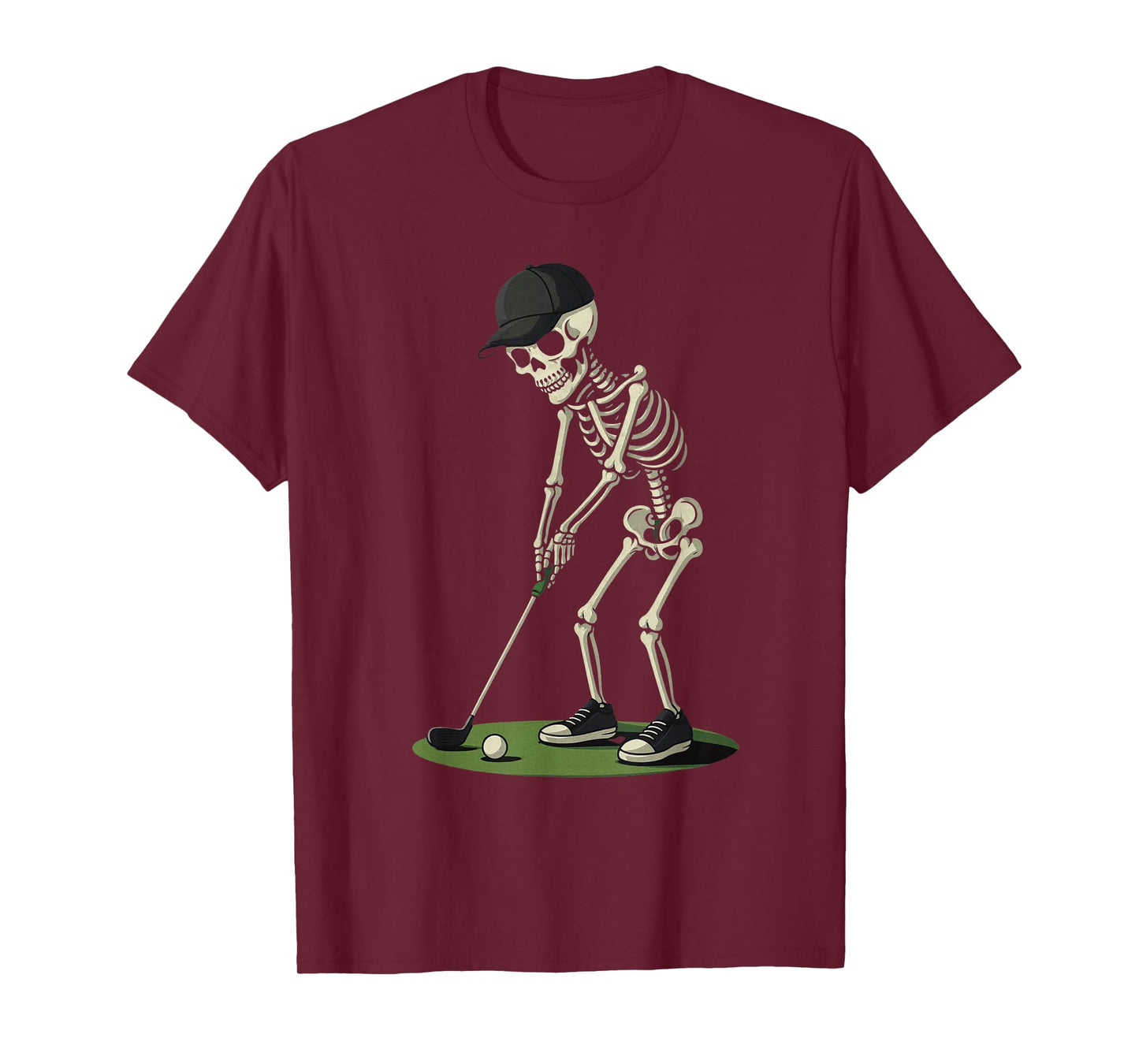 Skeleton Golf Halloween Golf Player Catcher Mens Boys Kids T-Shirt
