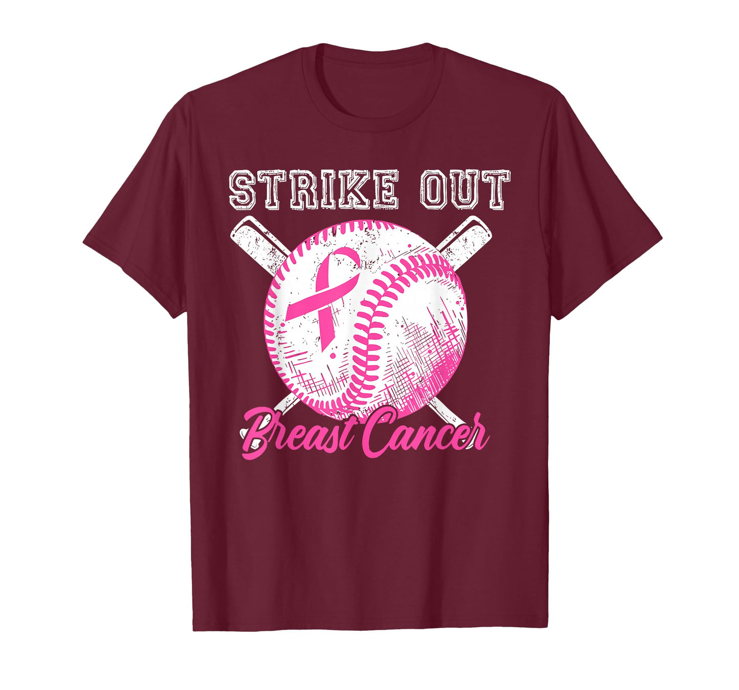 Baseball Strike Out Breast Cancer Awareness Pink Warrior T-Shirt