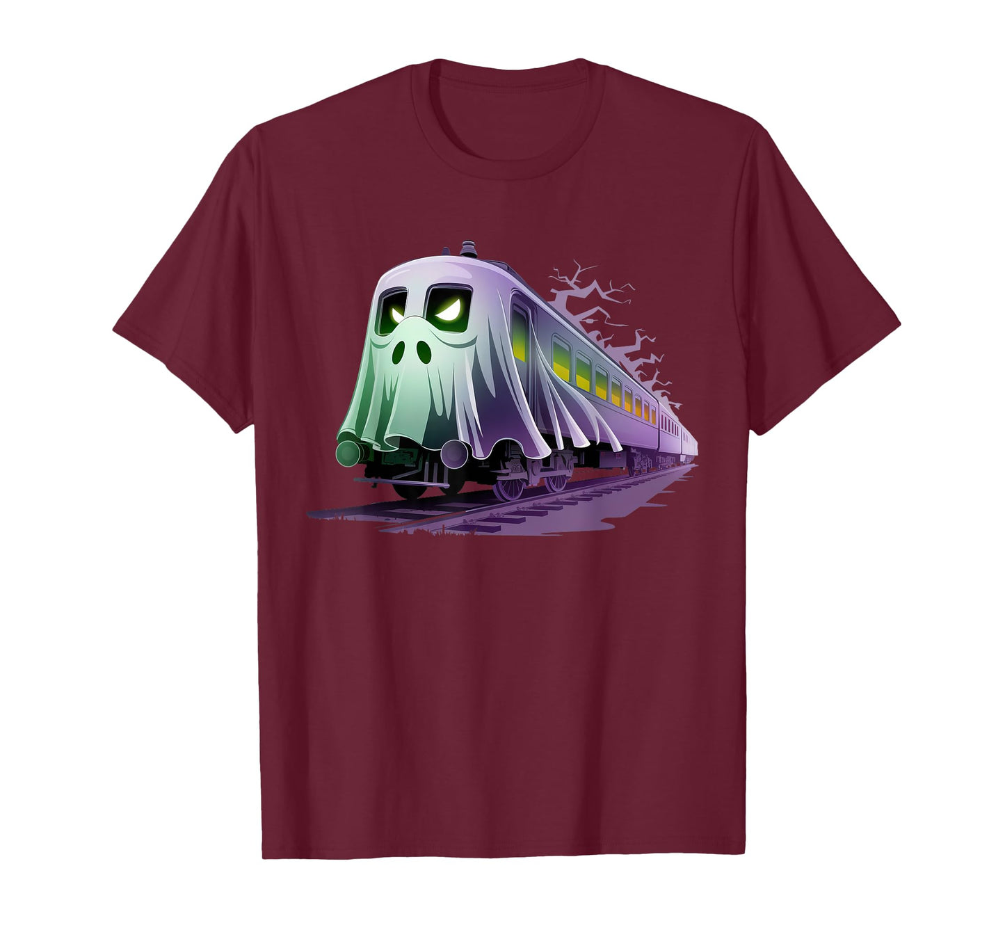 Scary Train Ghost Railroad Funny Halloween Boys Mens Kids T-Shirt