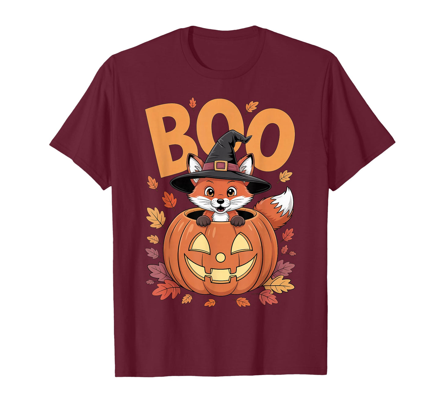 Fox Costume on Pumpkin Halloween Fox T-Shirt