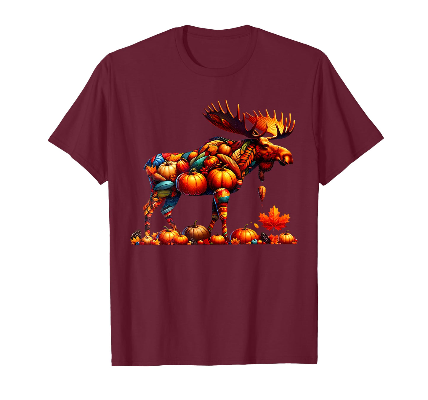 Moose Pumpkin Fall Thanksgiving Autumn Season Graphics T-Shirt