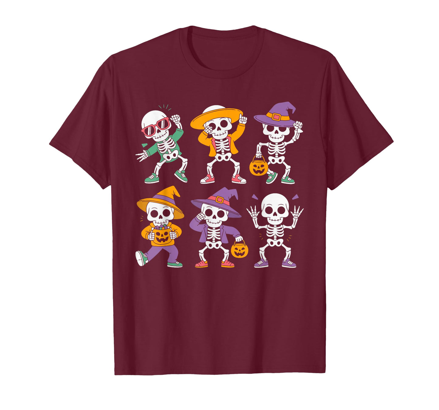 Dancing Skeleton Squad Halloween Trick Or Treat Party Funny T-Shirt