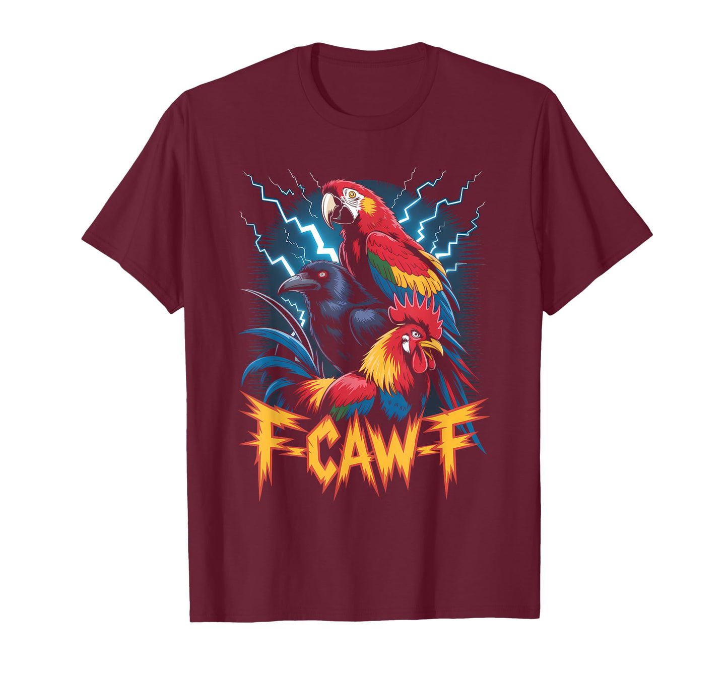 F-CAW-F Funny Gothic Bird Parrot, Crow, Rooster Sound Meme T-Shirt