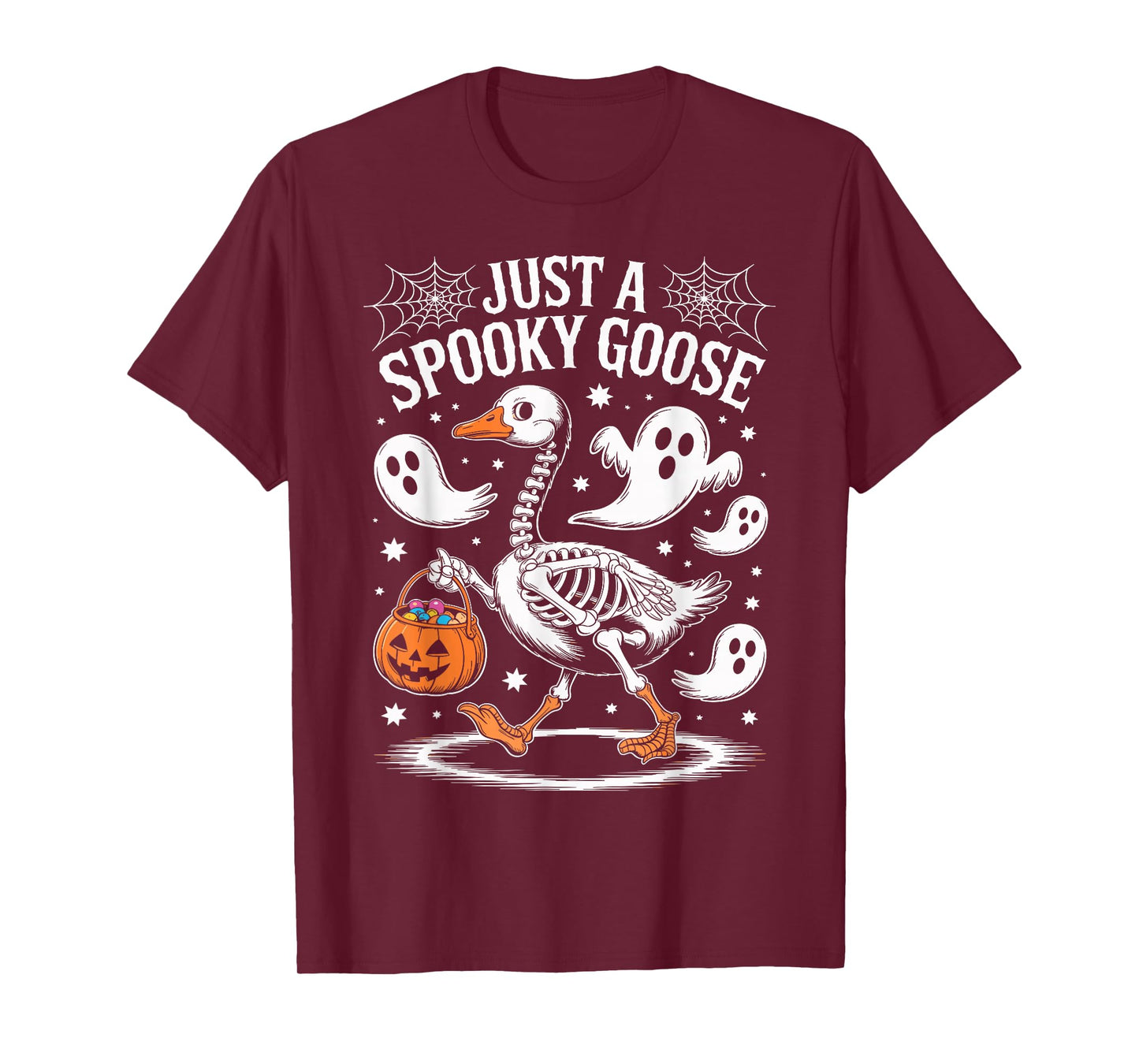 Spooky Goose Skeleton Halloween Costume Trick or Treat Fun T-Shirt