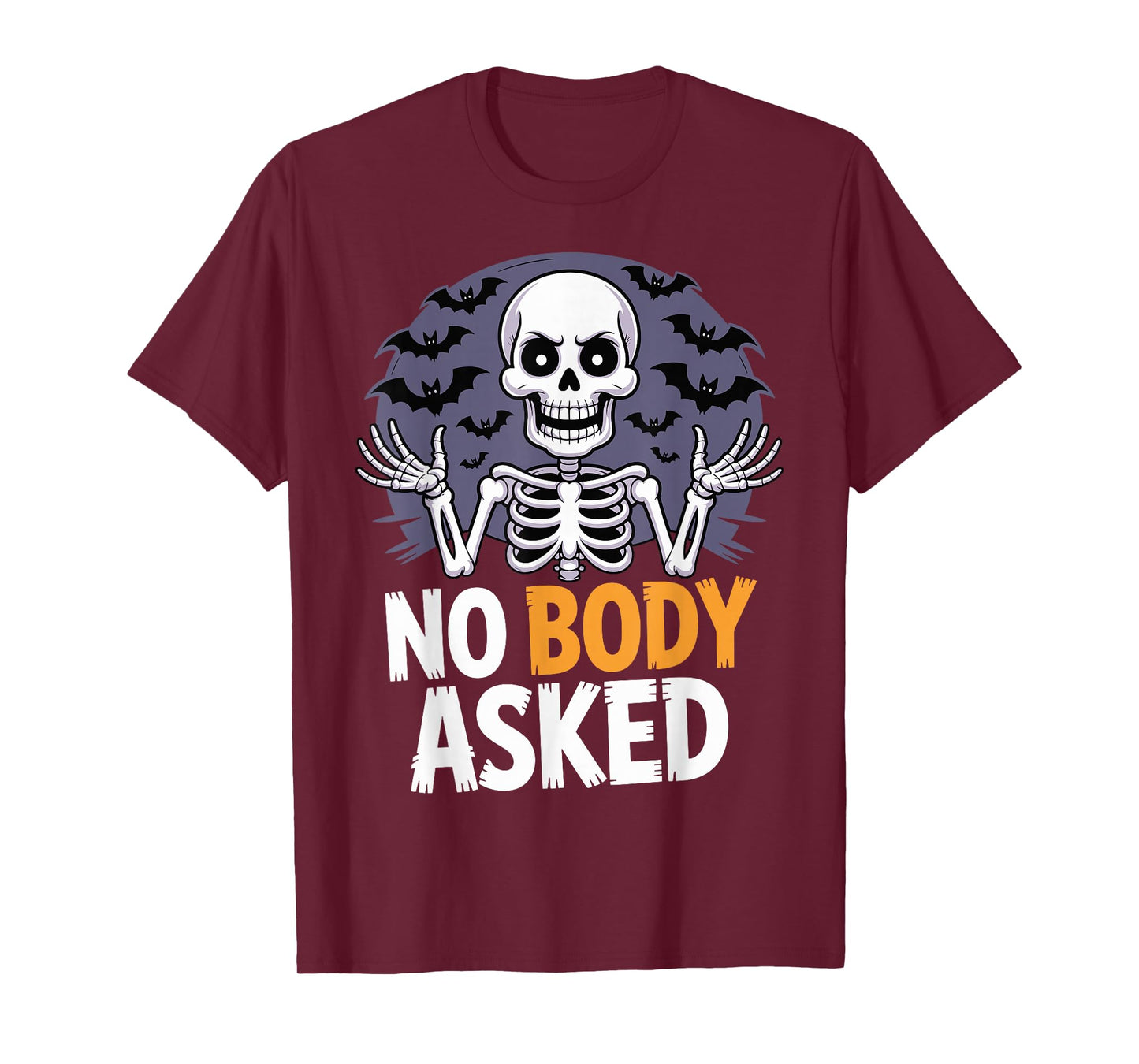Spooky Cartoon Costume Funny Halloween Skeleton T-Shirt