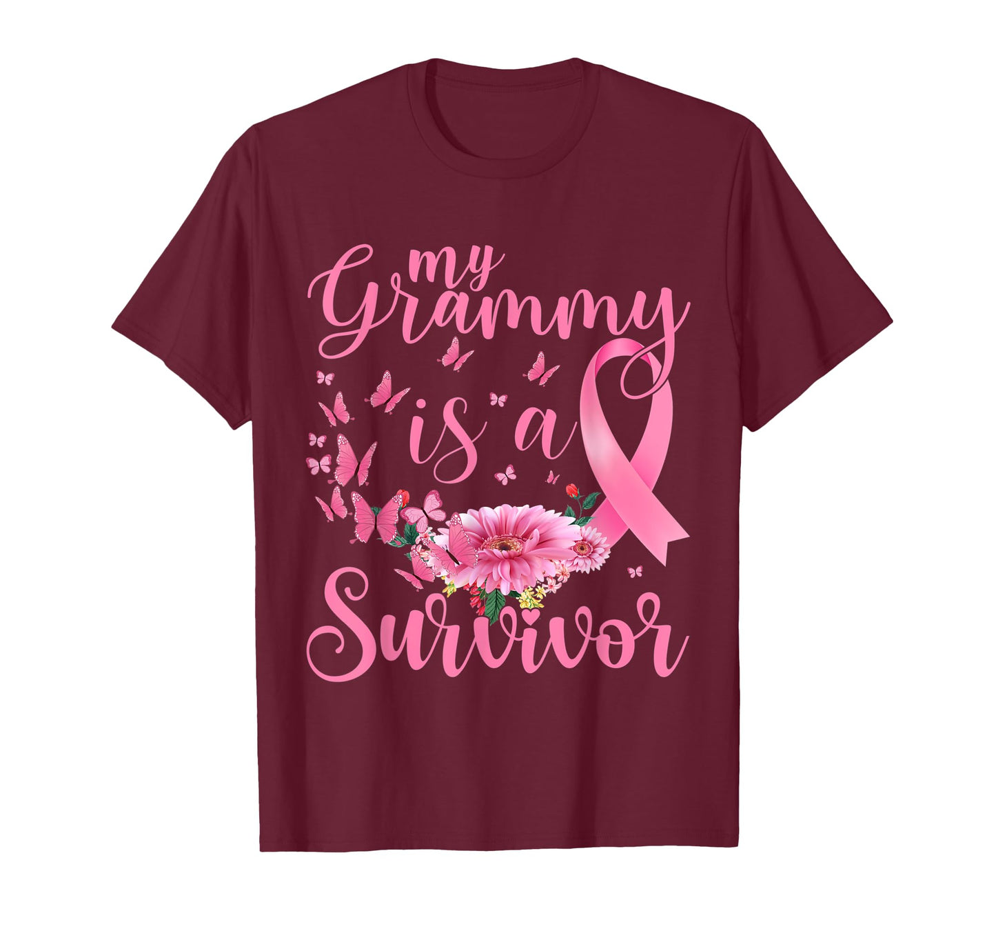 Breast Cancer Awareness Support My Grammy Is A Survivor T-Shirt