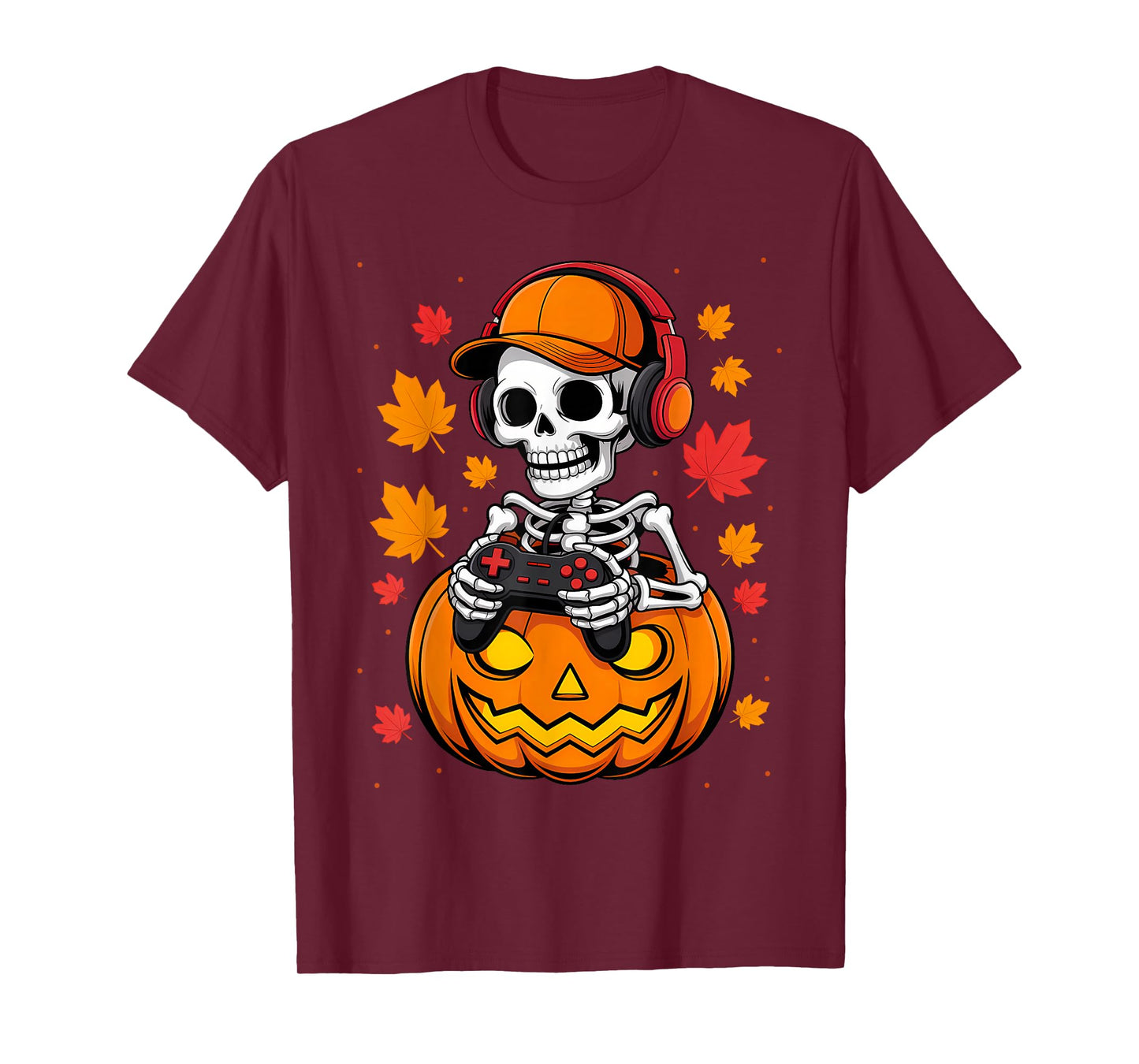 Halloween Skeleton Gaming for Kids Boys Video Game T-Shirt