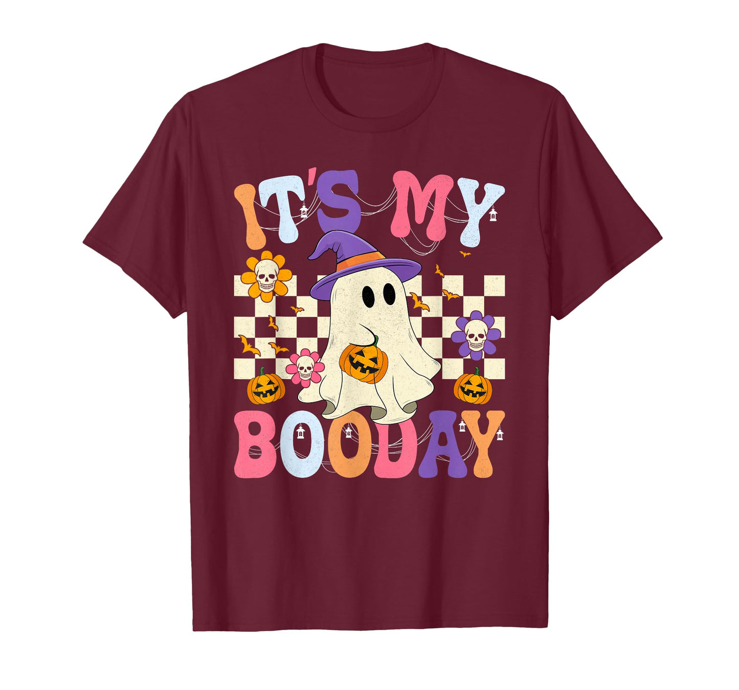It's My Boo Day Ghost Groovy Halloween Birthday T-Shirt